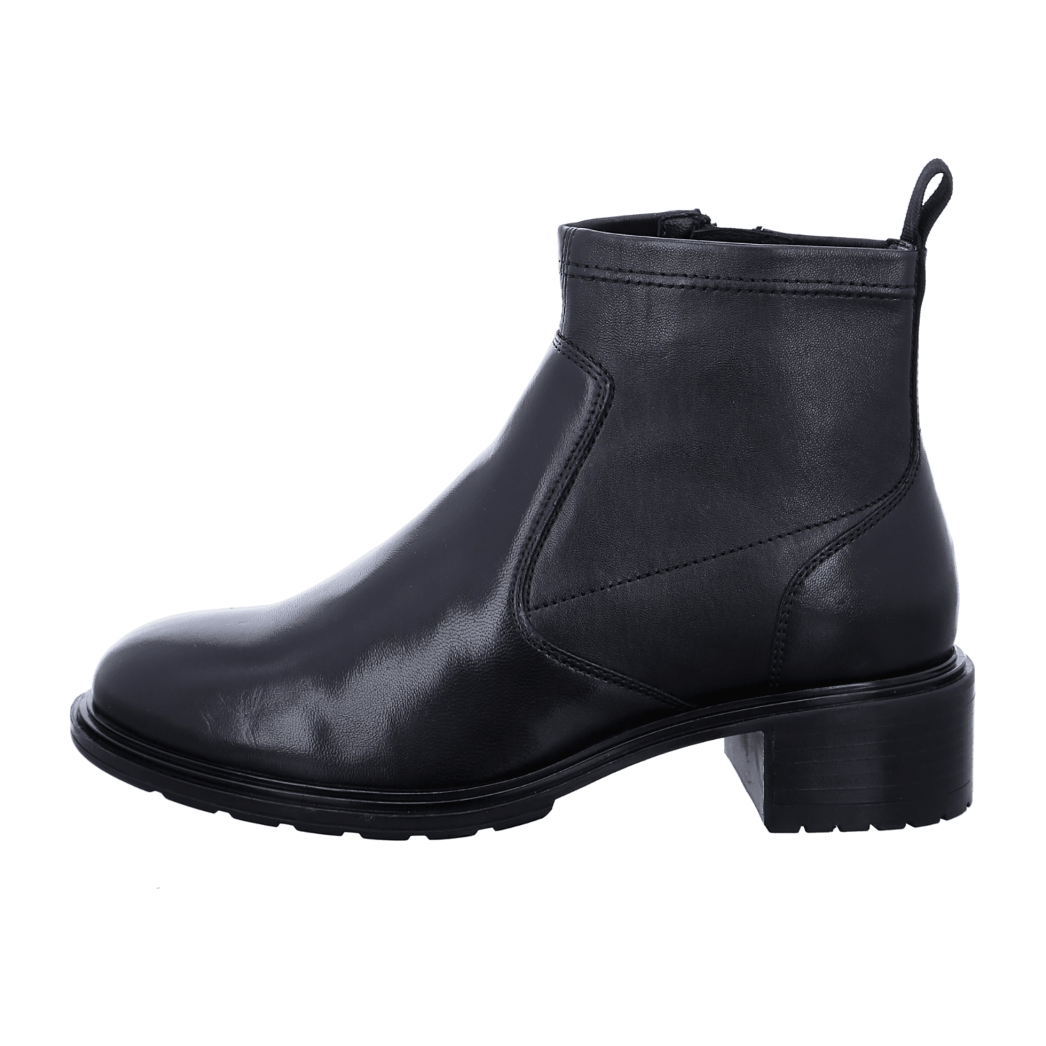 ARA Parker Women's Ankle Boots in Black Synthetic with Pull-On Closure Classic Style Round Toe