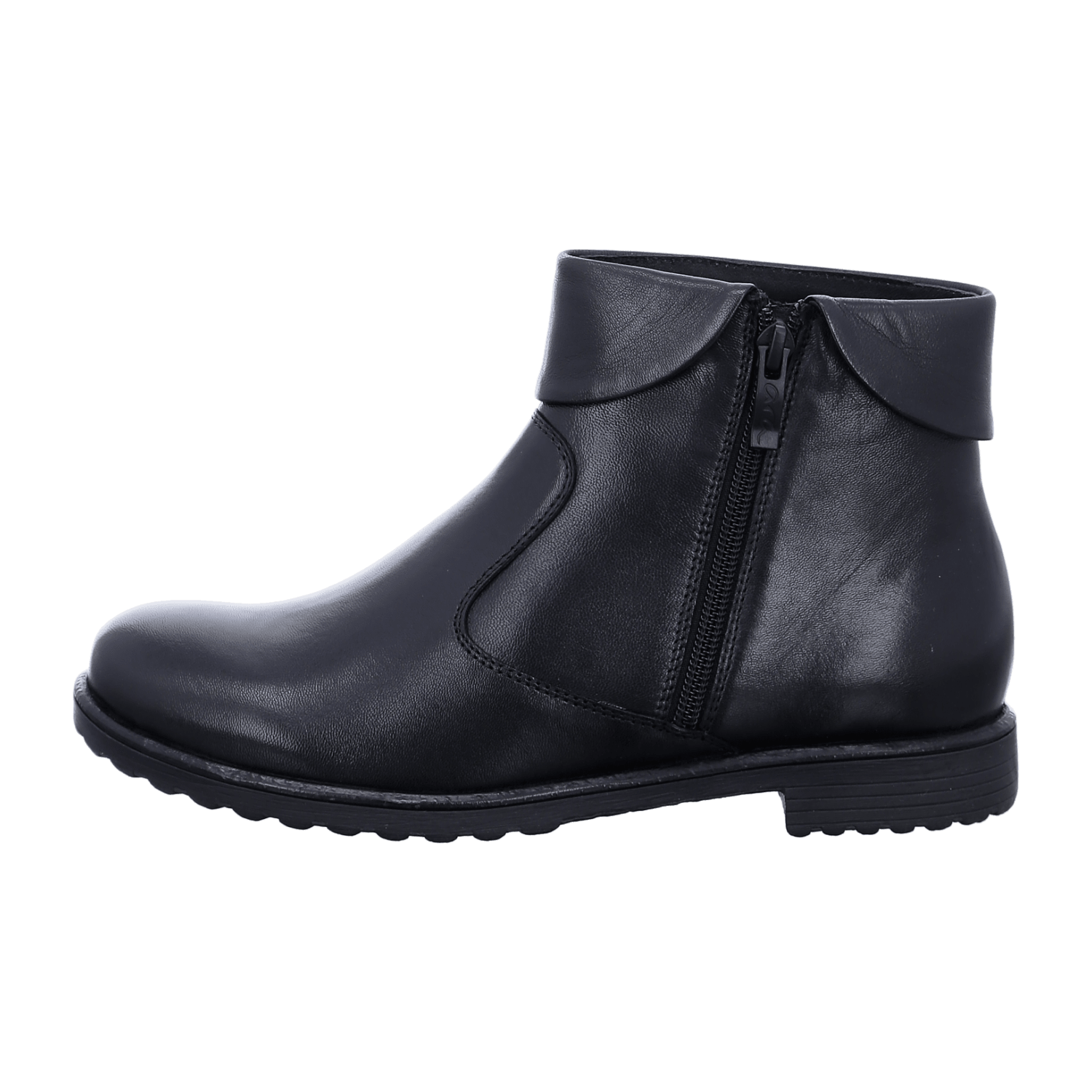 ARA LIVERPOOL Women's Slip-On Ankle Boots in Smooth Leather, Modern Round Toe, Black