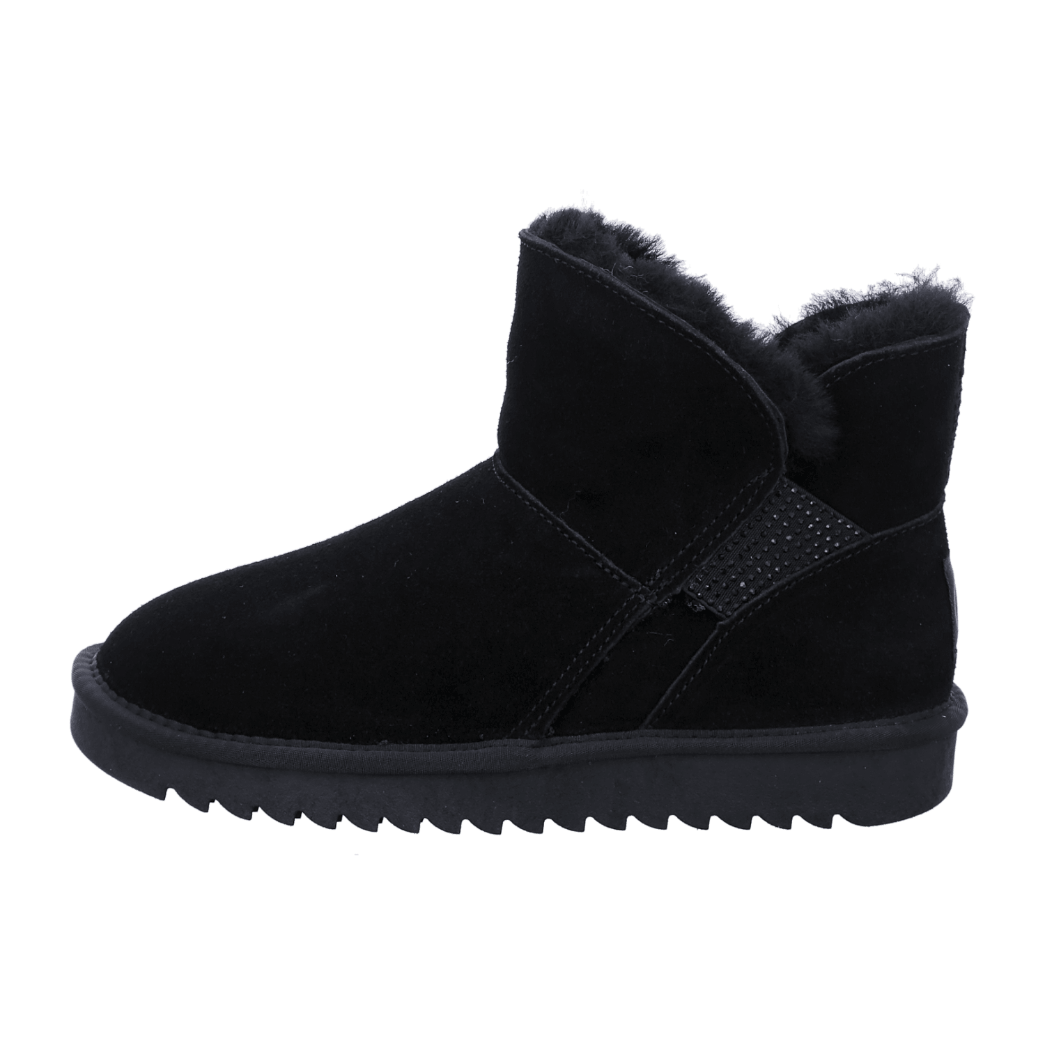 ARA Alaska Women's Slip-On Boots in Velvet Leather with Wool Lining, Modern Style Black Winter Boots