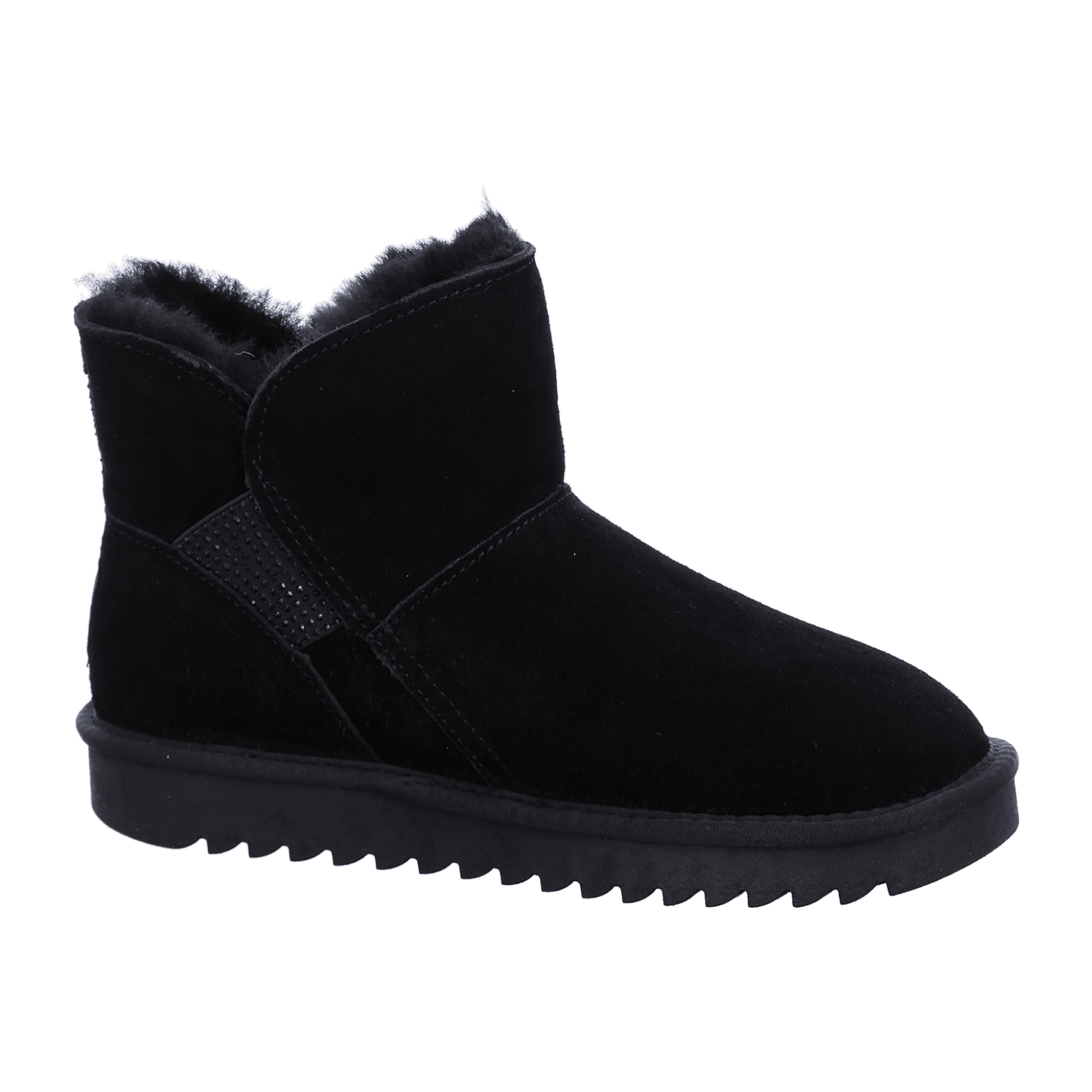 ARA Alaska Women's Slip-On Boots in Velvet Leather with Wool Lining, Modern Style Black Winter Boots