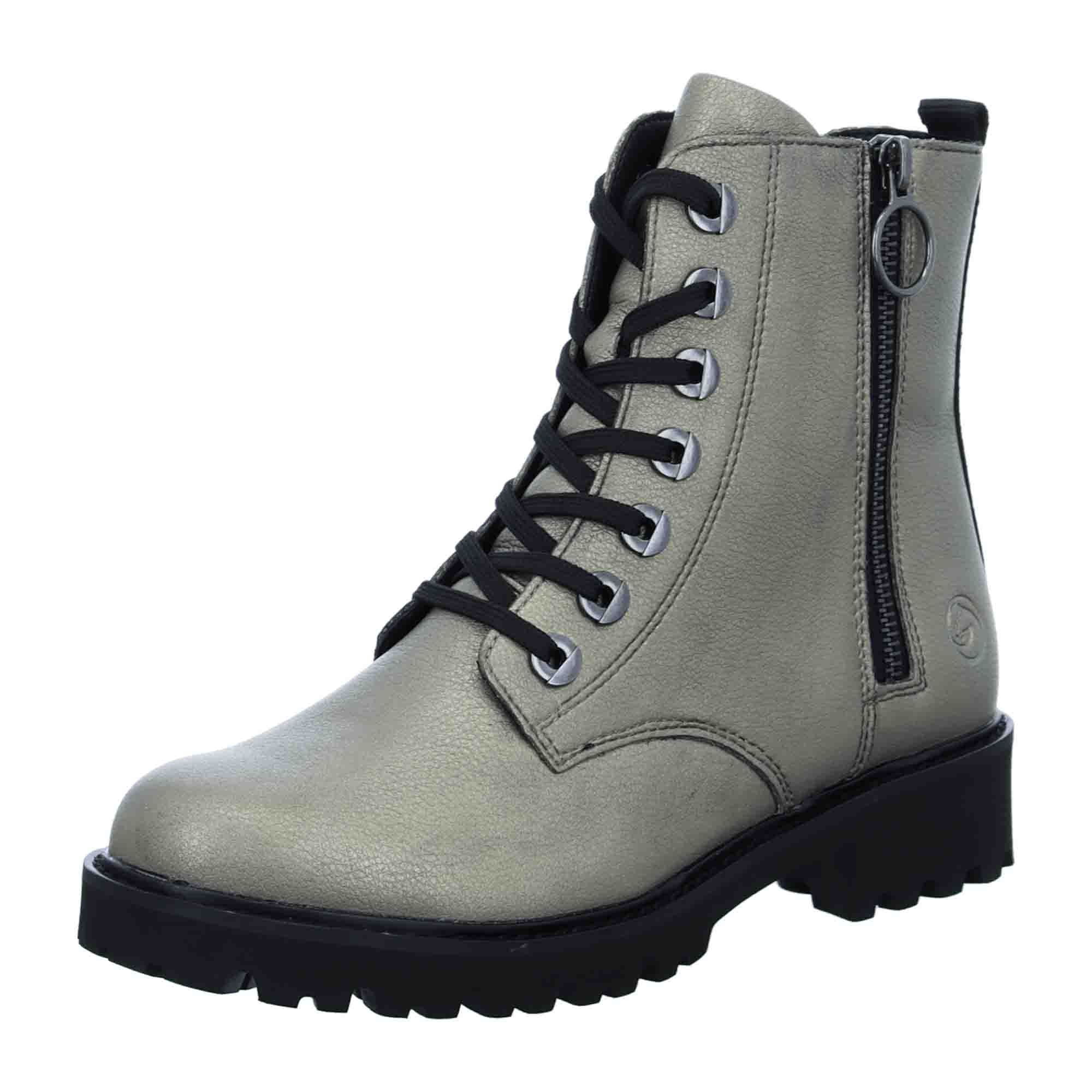 Remonte D867191 Silver Women's Leather Boots with Zipper for Fall/Winter