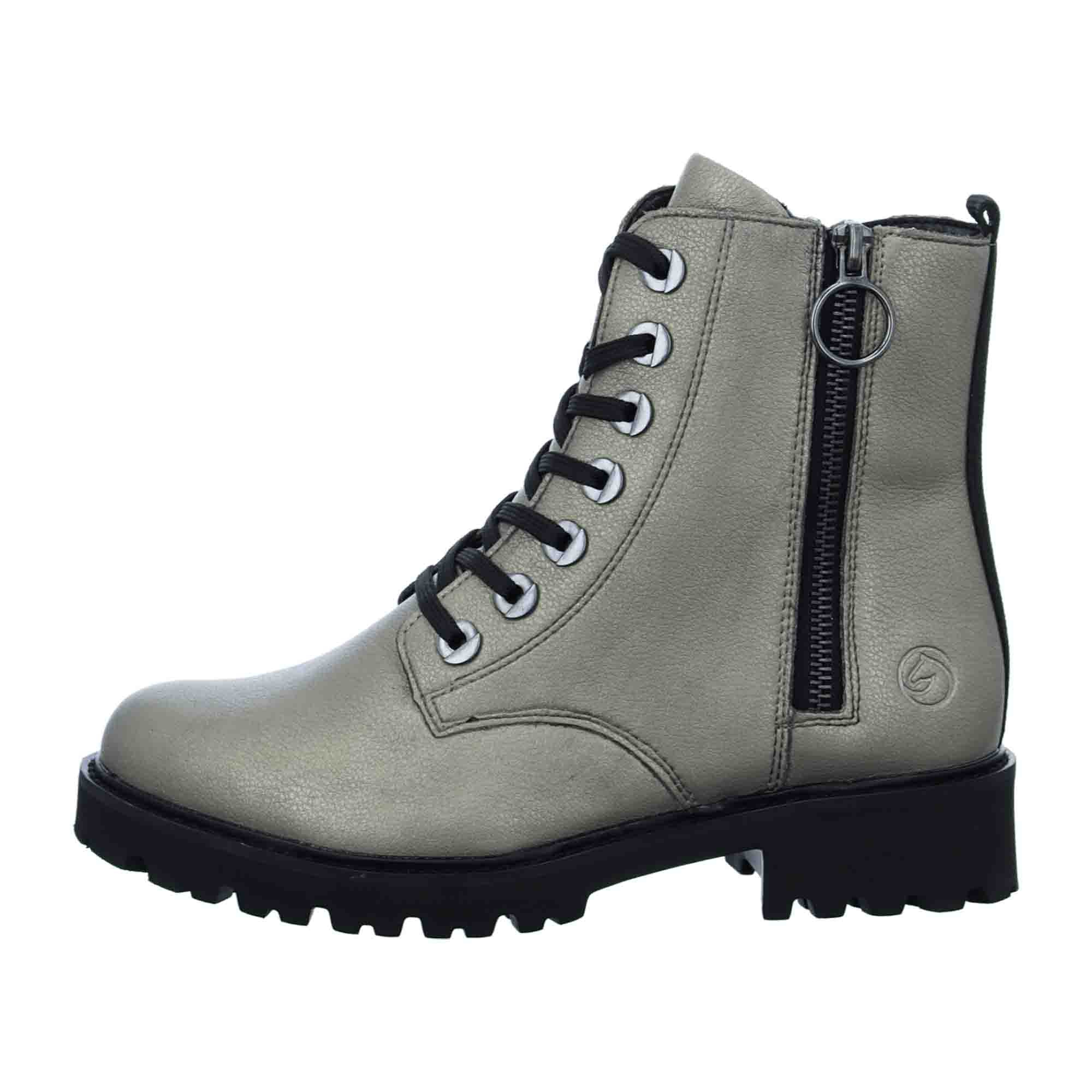 Remonte D867191 Silver Women's Leather Boots with Zipper for Fall/Winter