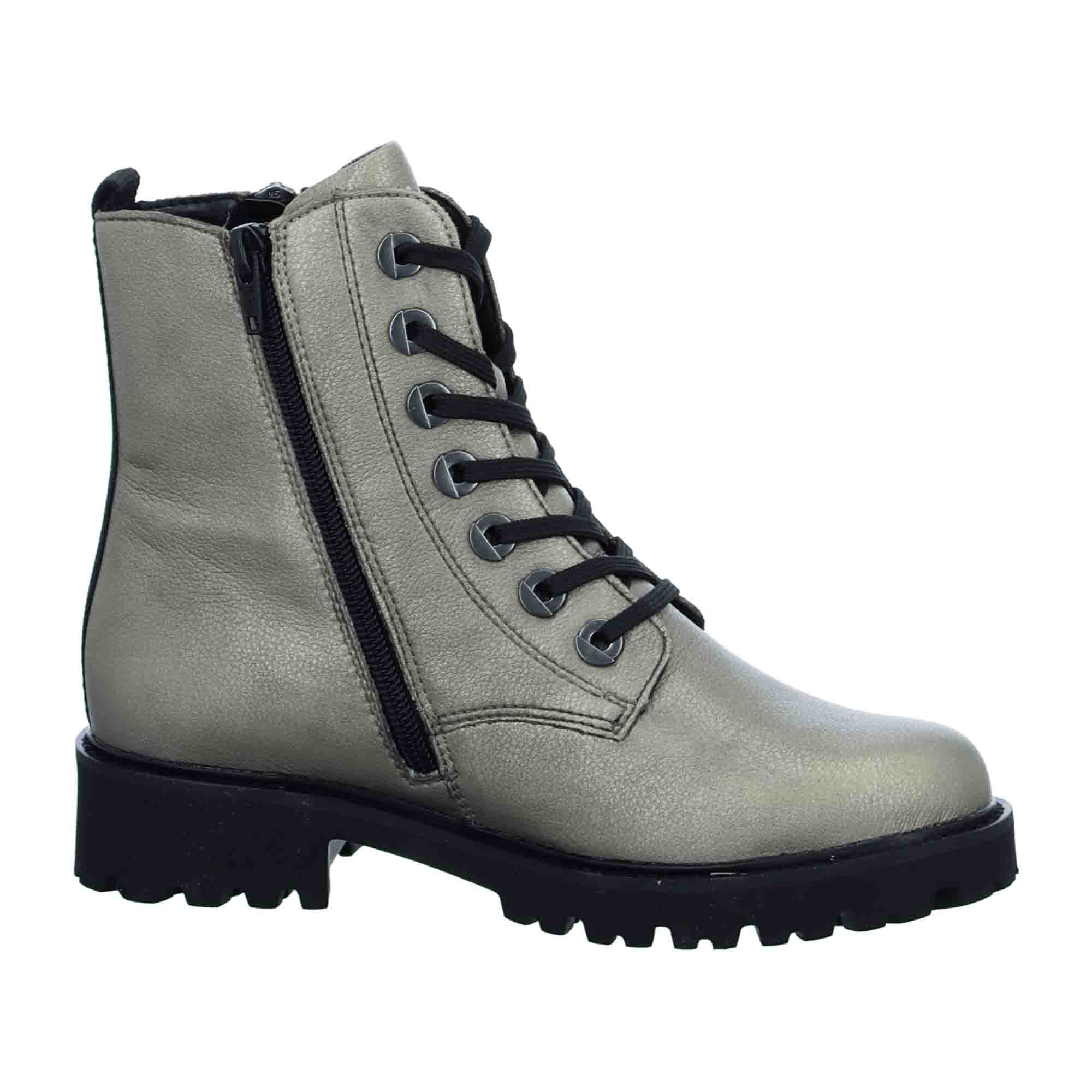 Remonte D867191 Silver Women's Leather Boots with Zipper for Fall/Winter