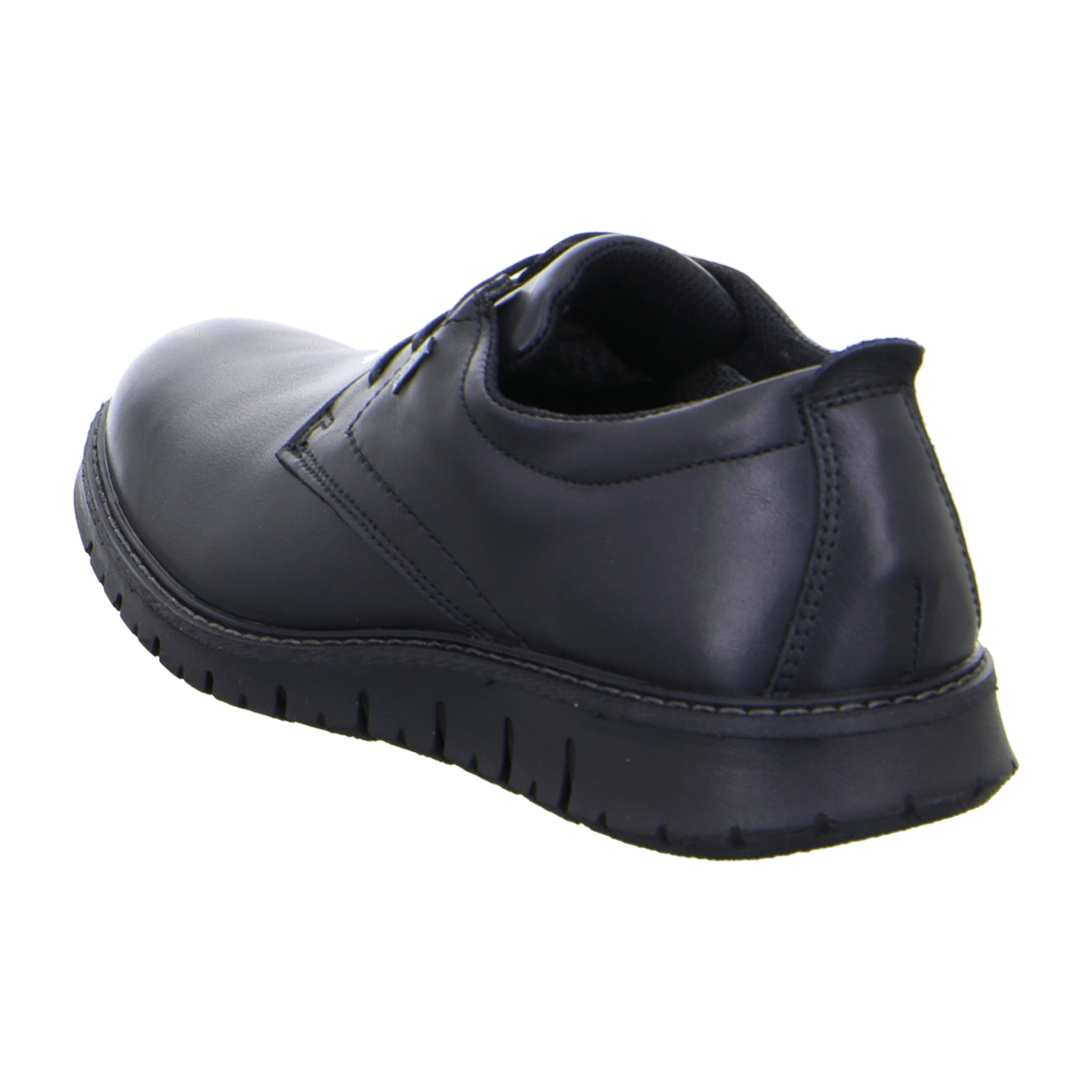ARA Leandro Men's Lace-Up Sneakers in Smooth Leather, Black