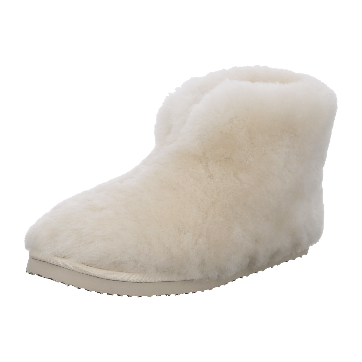 ARA Cosy Women's Slipper in White with Soft Fur, Plush Lining and Round Toe