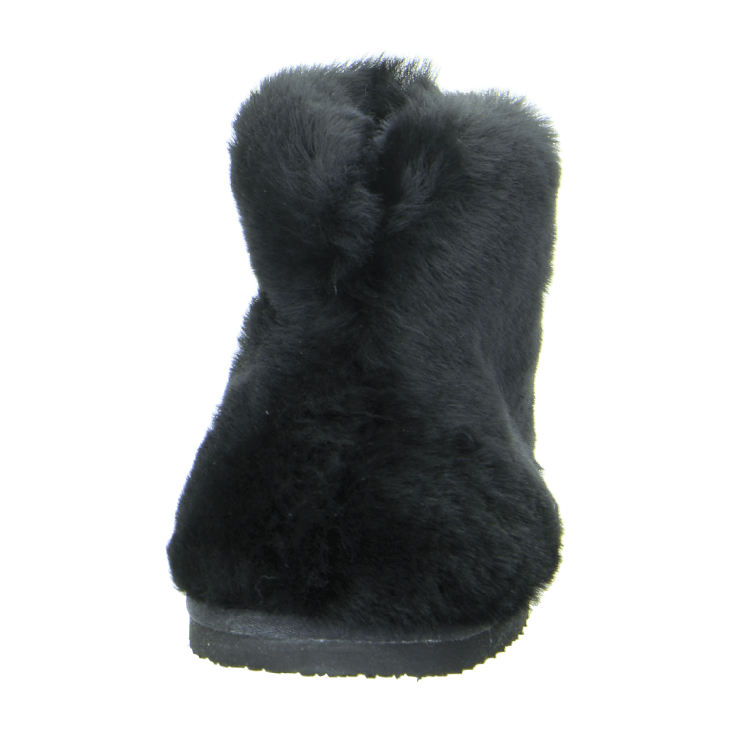 ARA Cosy Women's Slippers, Faux Fur Lined Slippers with Plush Upper, Black, Round Toe, Casual - Bartel-Shop
