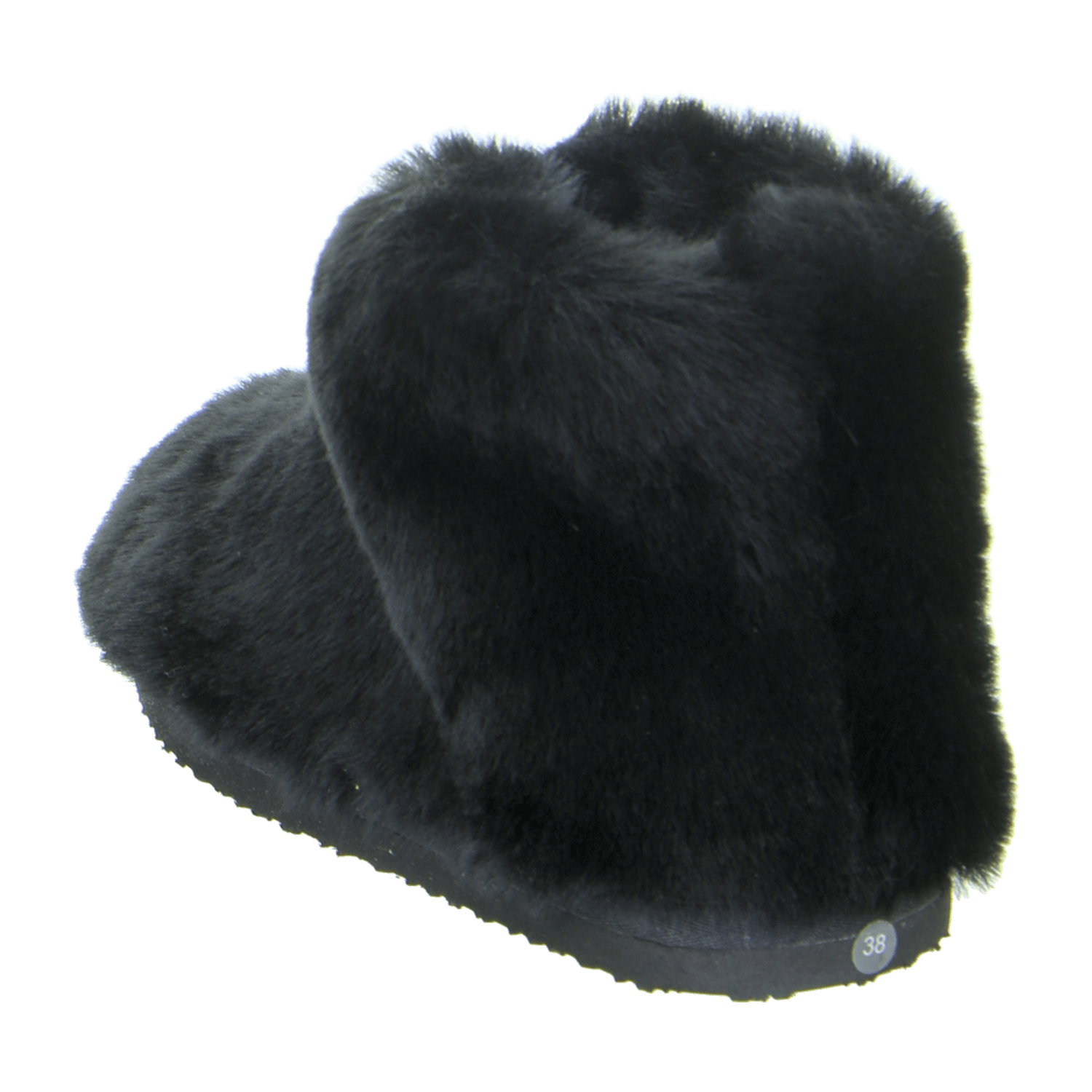 ARA Cosy Women's Slippers, Faux Fur Lined Slippers with Plush Upper, Black, Round Toe, Casual - Bartel-Shop
