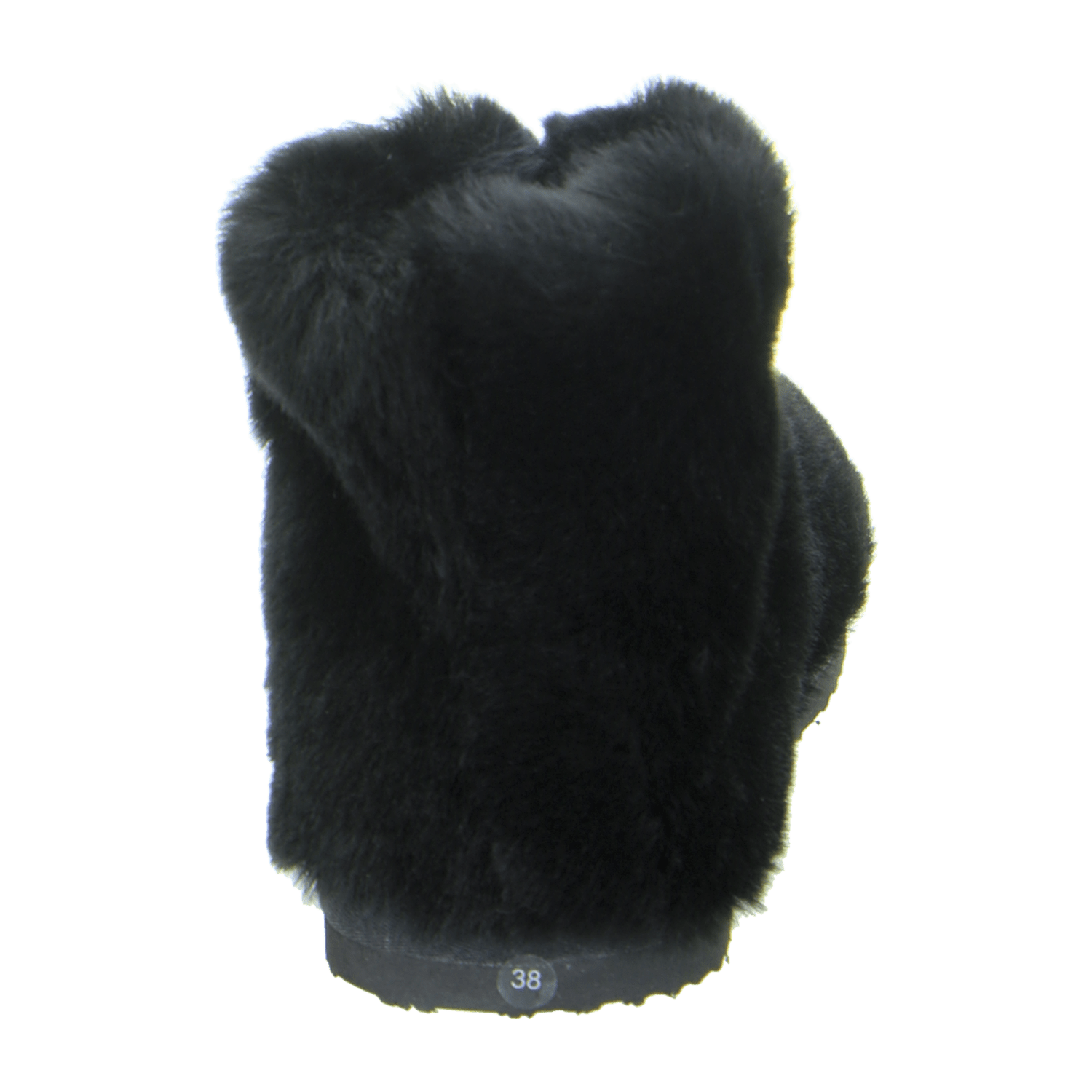 ARA Cosy Women's Slippers, Faux Fur Lined Slippers with Plush Upper, Black, Round Toe, Casual - Bartel-Shop