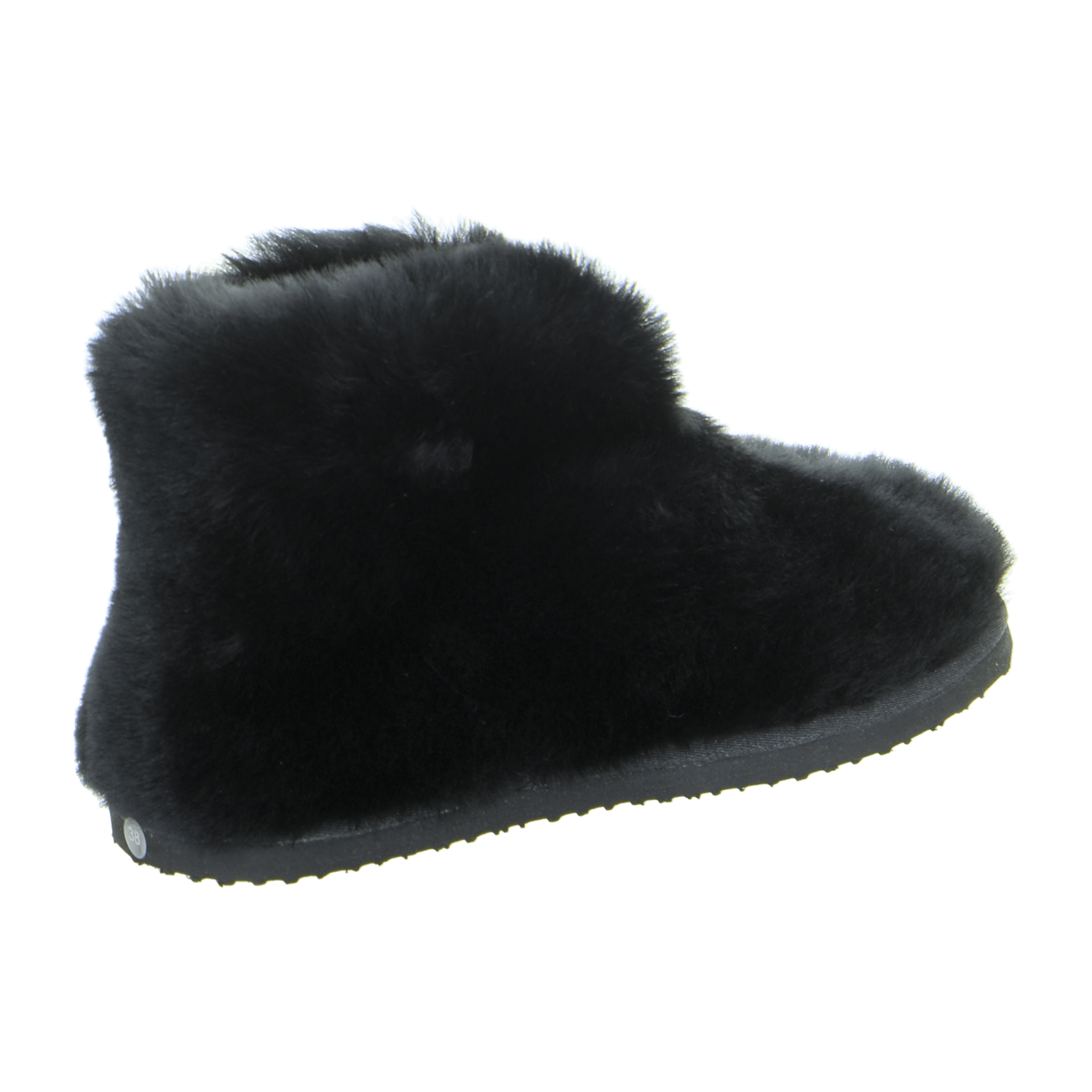 ARA Cosy Women's Slippers, Faux Fur Lined Slippers with Plush Upper, Black, Round Toe, Casual - Bartel-Shop