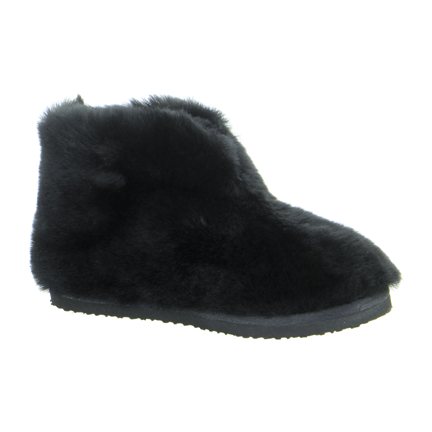 ARA Cosy Women's Slippers, Faux Fur Lined Slippers with Plush Upper, Black, Round Toe, Casual - Bartel-Shop