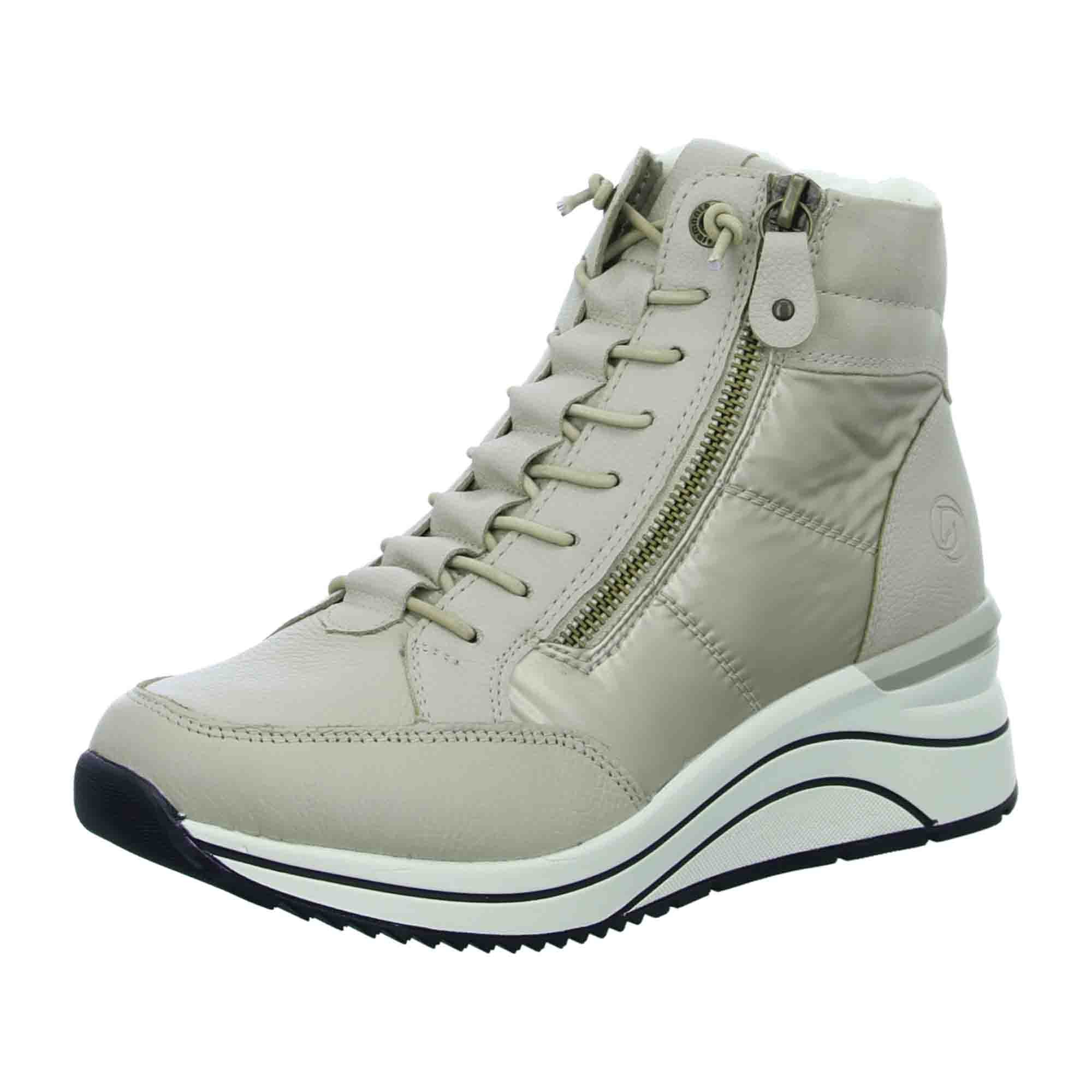 Remonte D0T7260 Women's Beige Sneakers with Removable Insole and Warm Lining