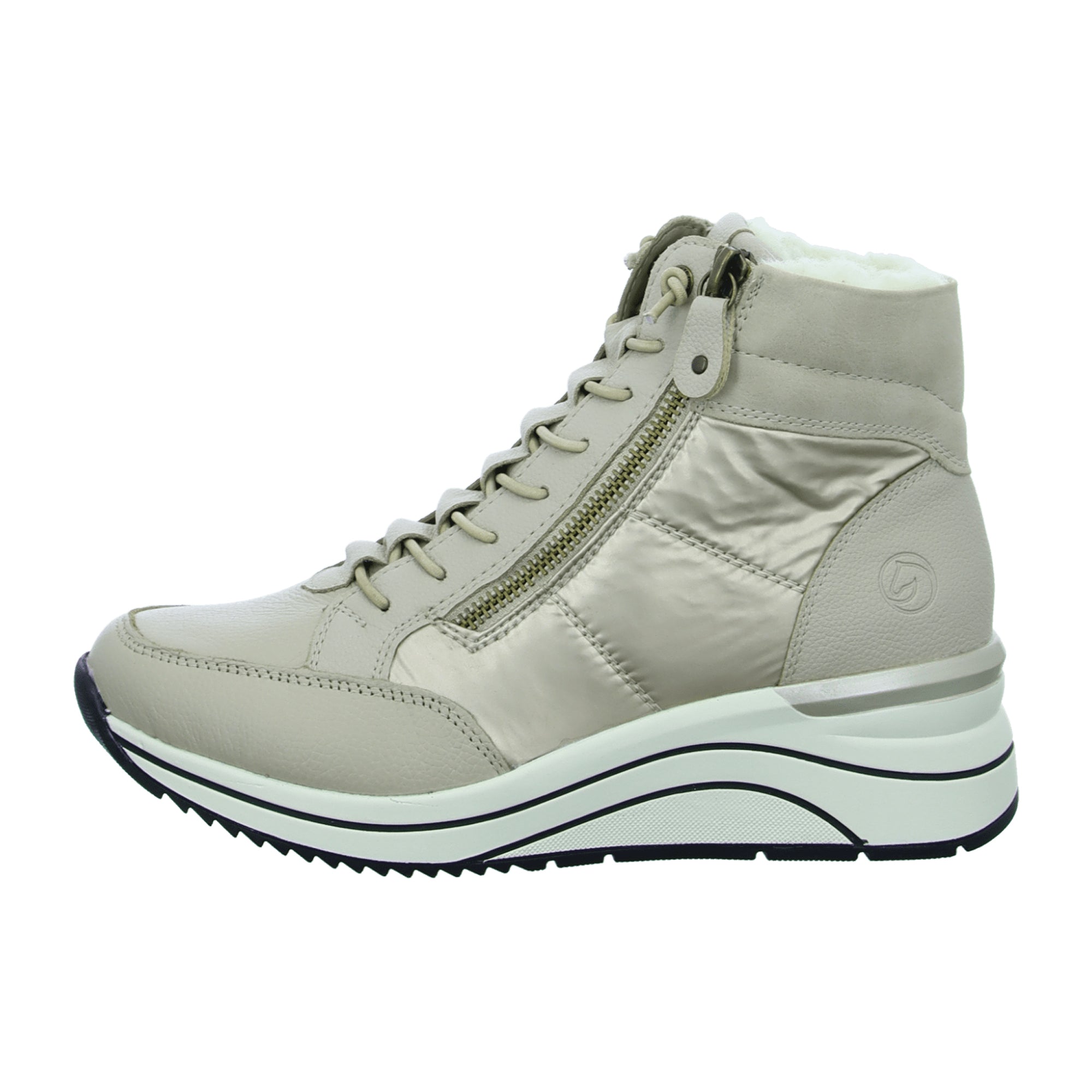 Remonte D0T7260 Women's Beige Sneakers with Removable Insole and Warm Lining