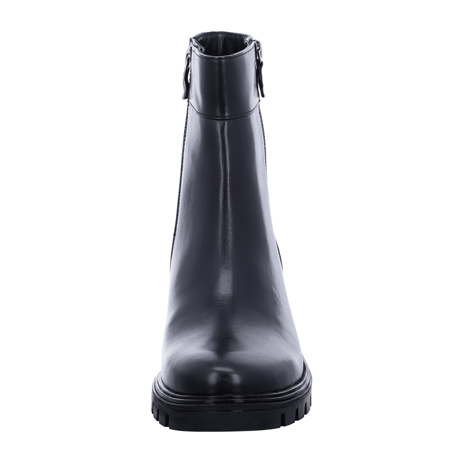 ARA DENVER Women's Ankle Boot in Black Smooth Leather with Zip Modern Style Round Toe