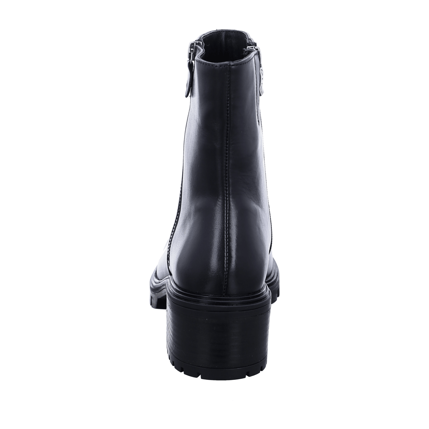 ARA DENVER Women's Ankle Boot in Black Smooth Leather with Zip Modern Style Round Toe