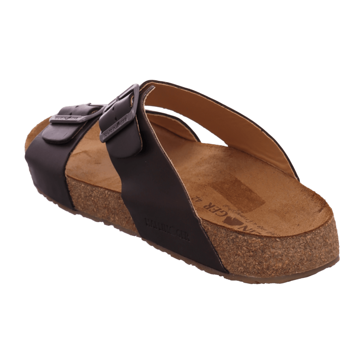 Haflinger Bio Andrea Women's Leather Sandals - Brown Comfort Cork Footbed
