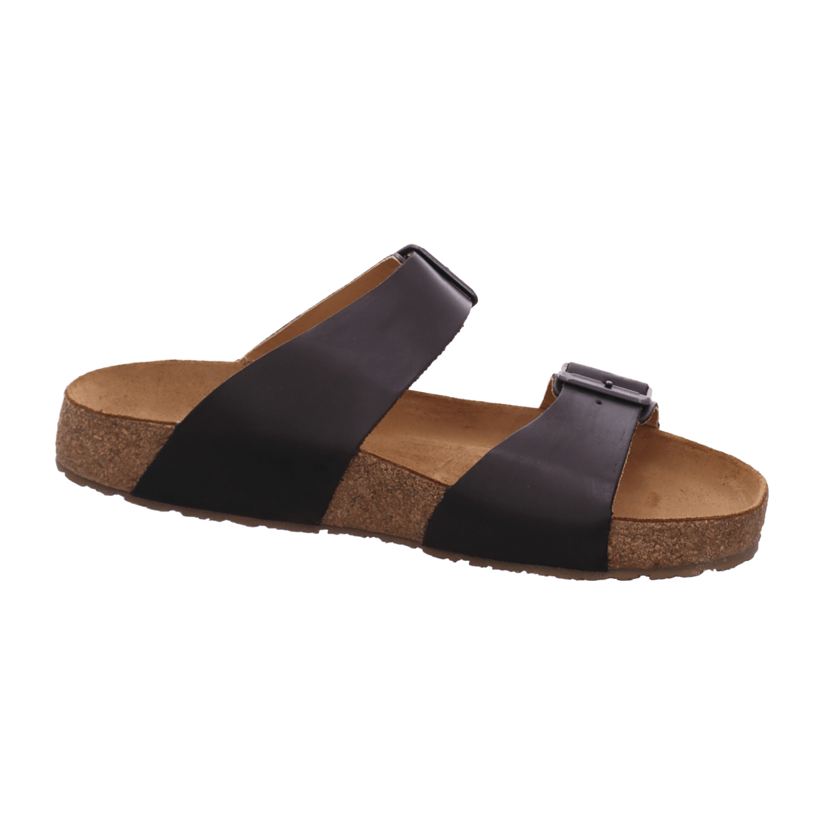 Haflinger Bio Andrea Women's Leather Sandals - Brown Comfort Cork Footbed
