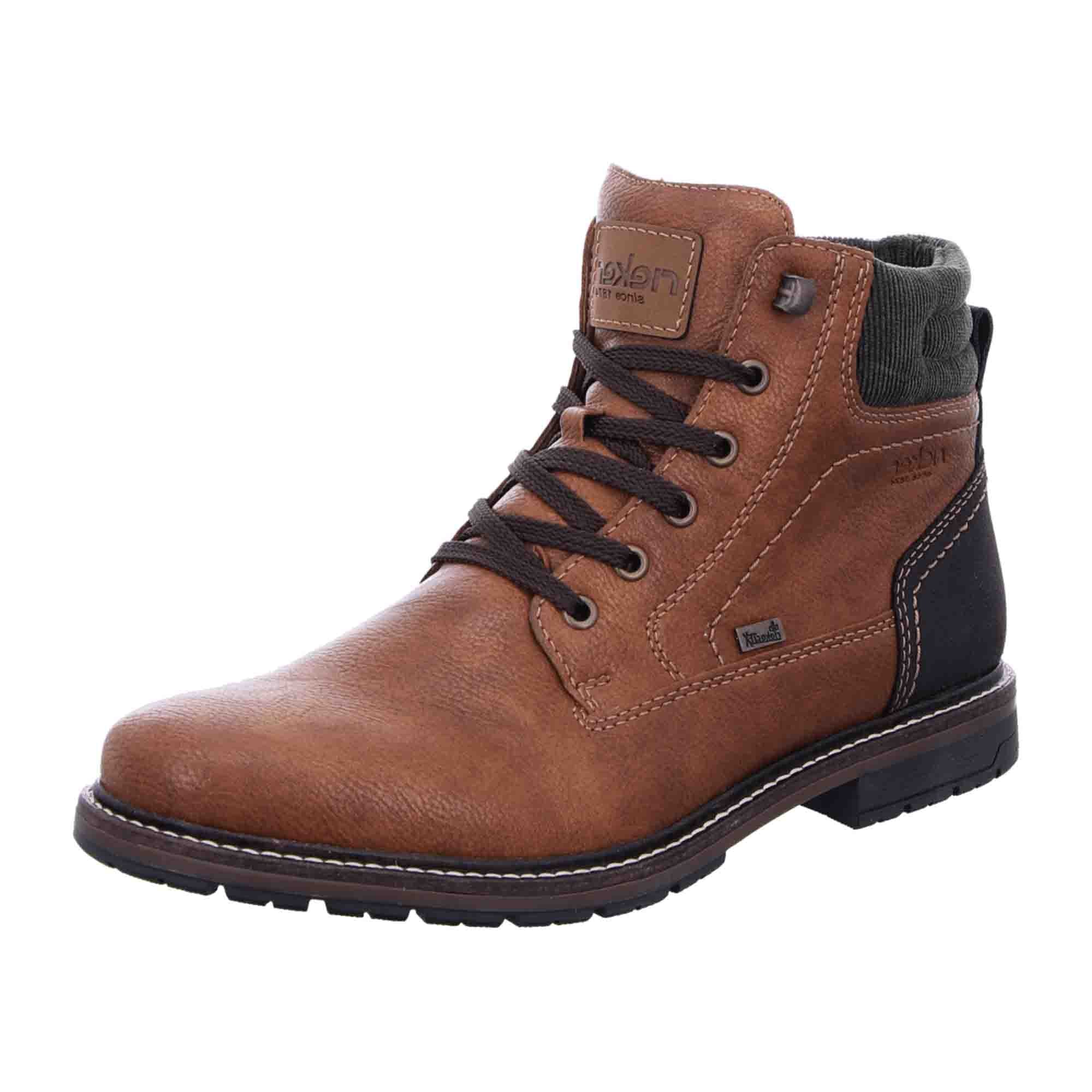 Rieker HWK Men's Brown Boots for Fall and Winter with Lace-Up Closure