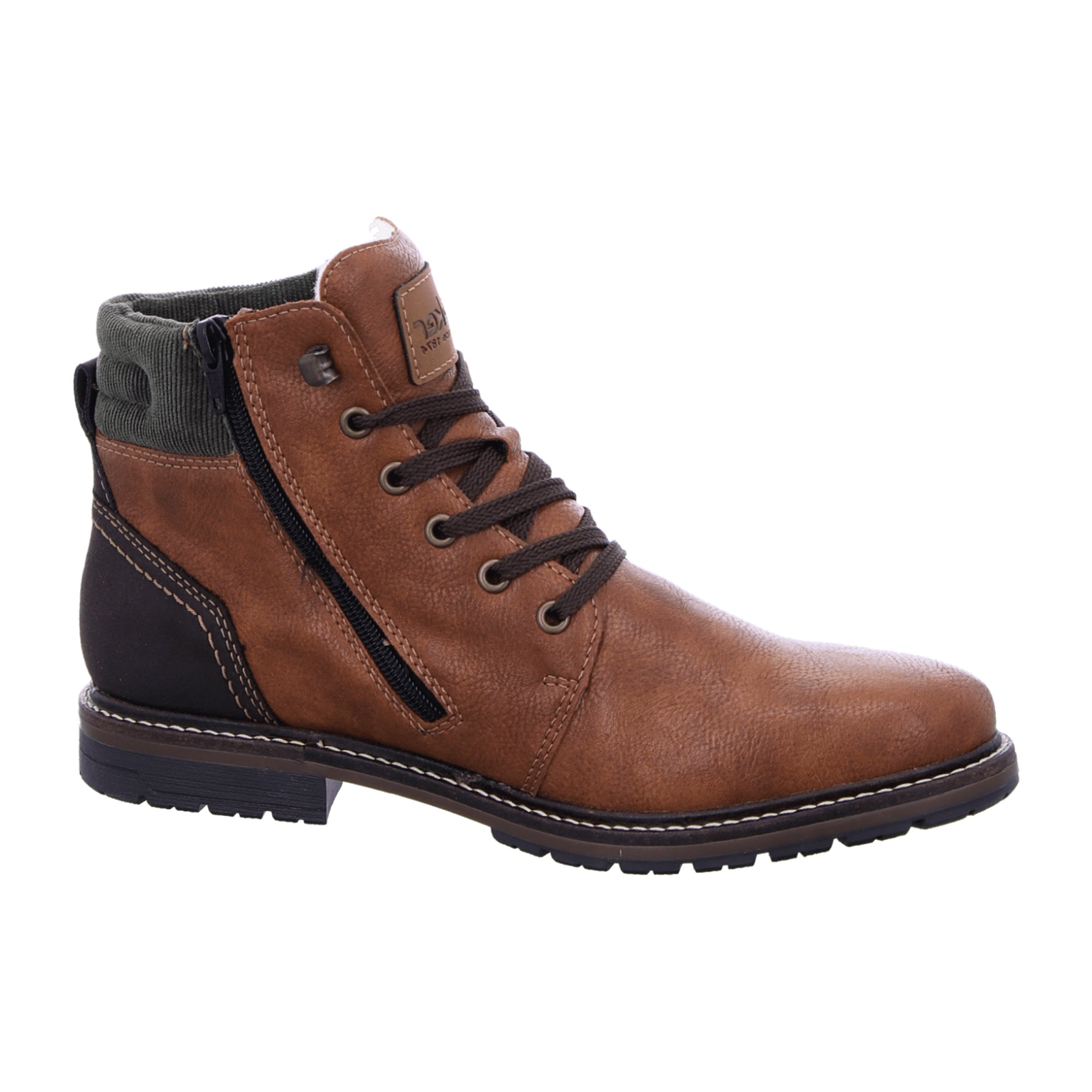 Rieker HWK Men's Brown Boots for Fall and Winter with Lace-Up Closure