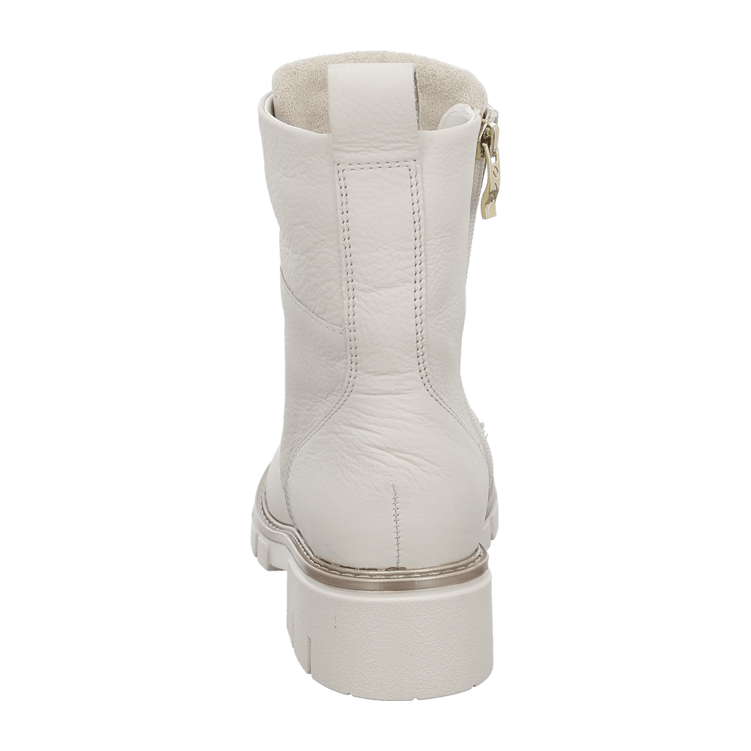 ARA DOVER Women's Ankle Boots in Beige Smooth Leather with Zipper and Round Toe - Modern Style