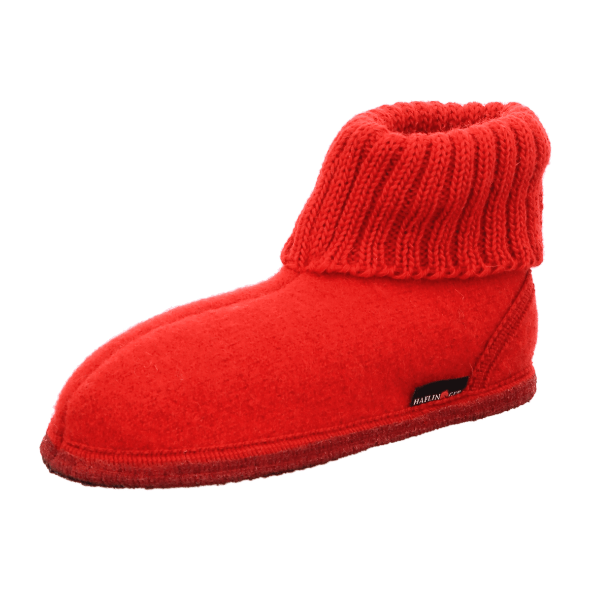 HAFLINGER Karl Women's Felt Slippers Wool Ruby - Warm House Shoes