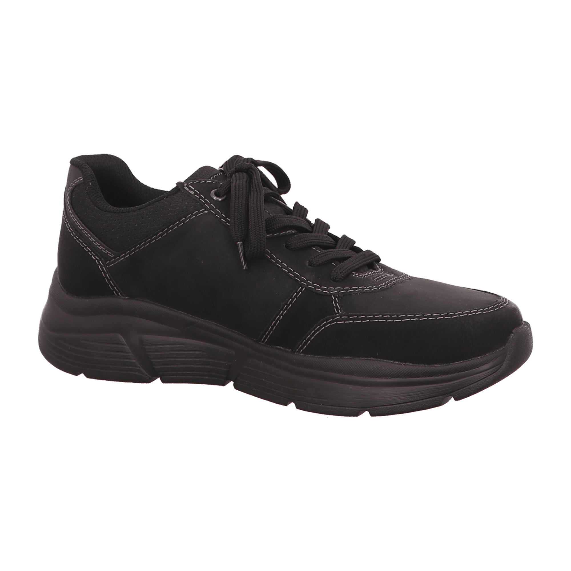 Rieker B5003-00 Men's Black Shoes with Removable Insole and Zip Closure