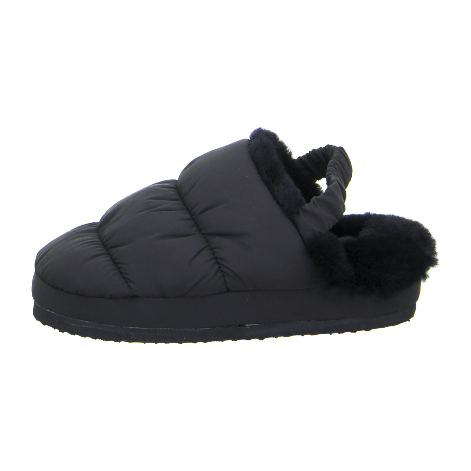 ARA Cosy Women's Slipper, Black, Synthetic with Faux Fur Lining, Round Toe, Casual Style