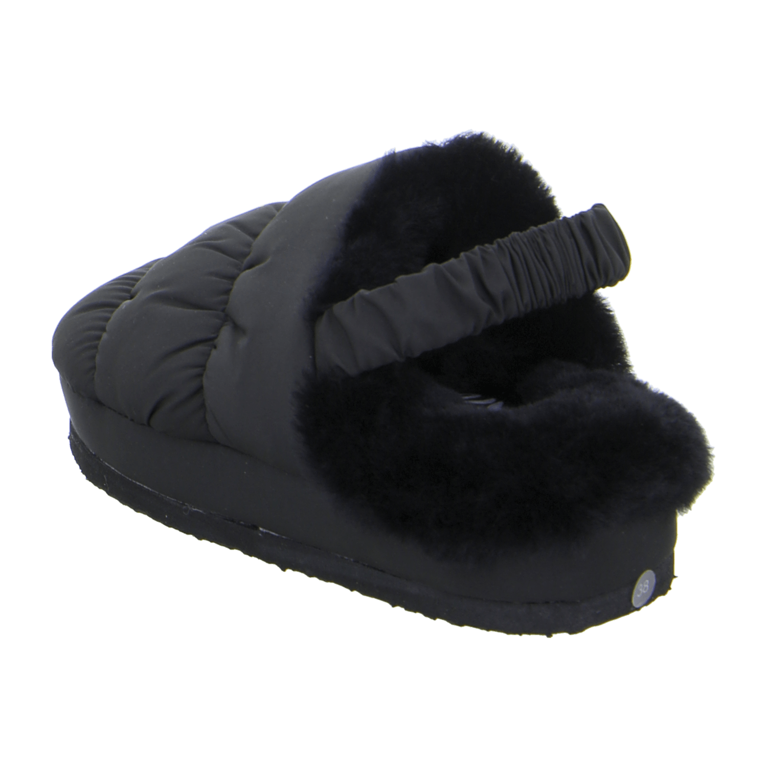 ARA Cosy Women's Slipper, Black, Synthetic with Faux Fur Lining, Round Toe, Casual Style