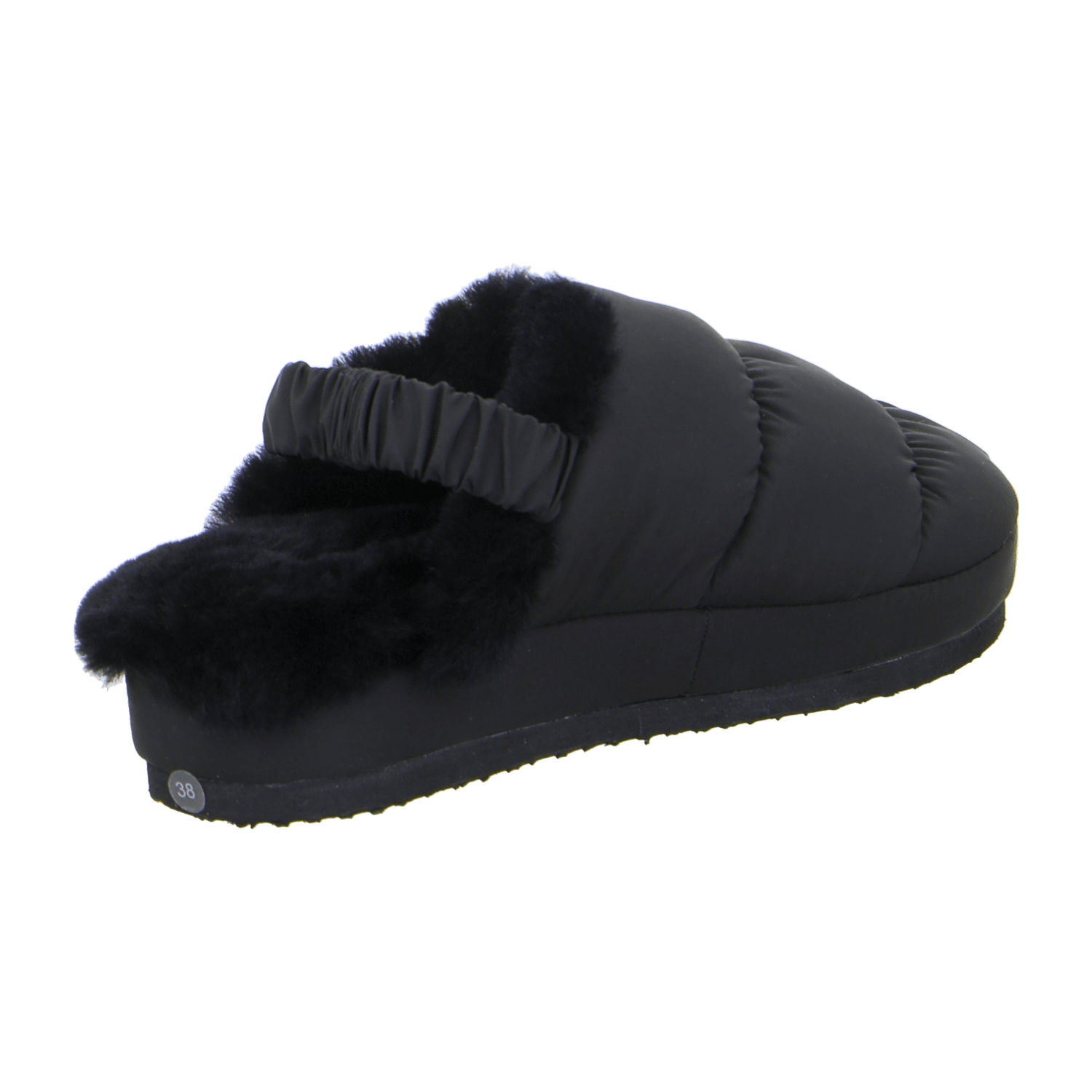 ARA Cosy Women's Slipper, Black, Synthetic with Faux Fur Lining, Round Toe, Casual Style