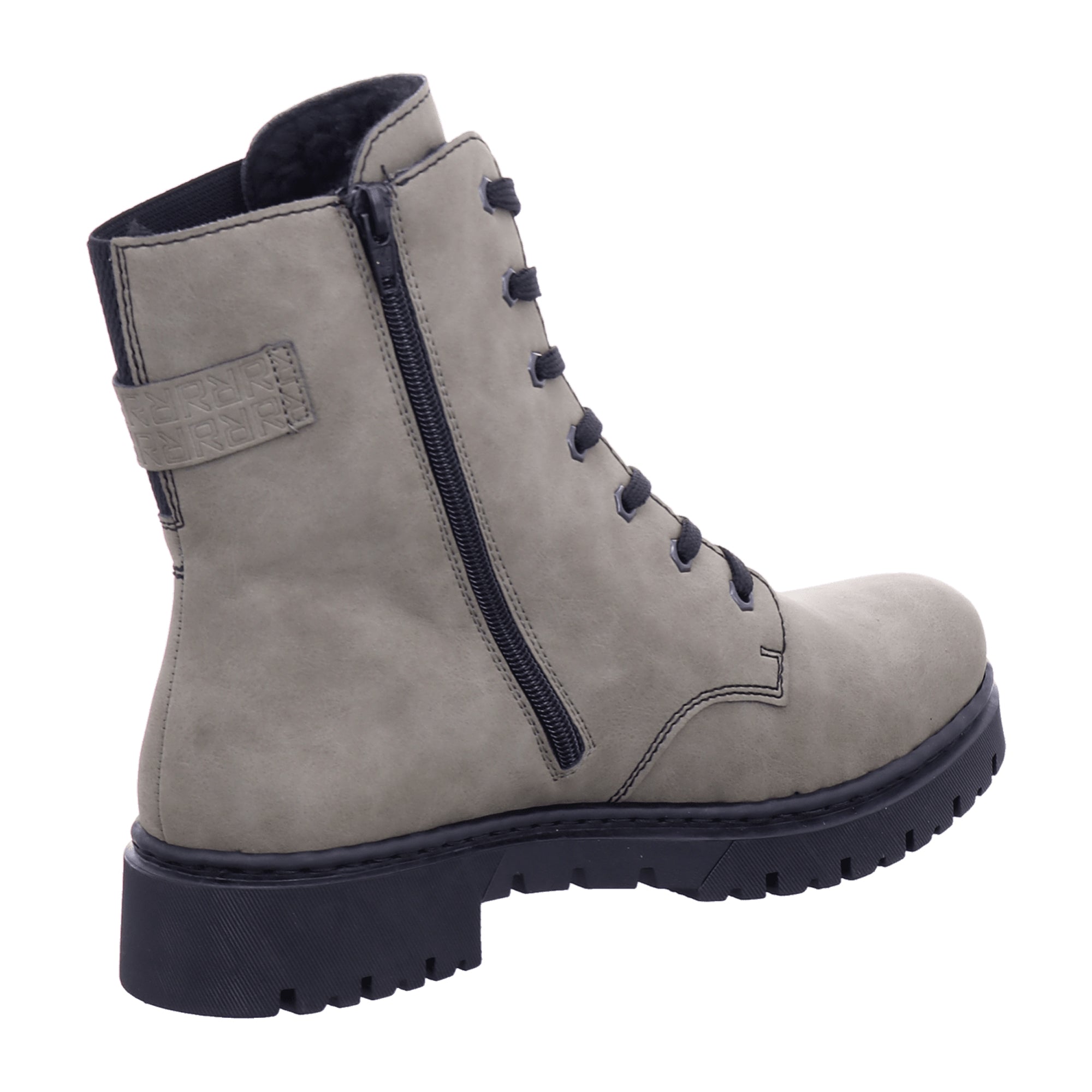 Rieker Green Women's Ankle Boots with Block Heel and Removable Insole
