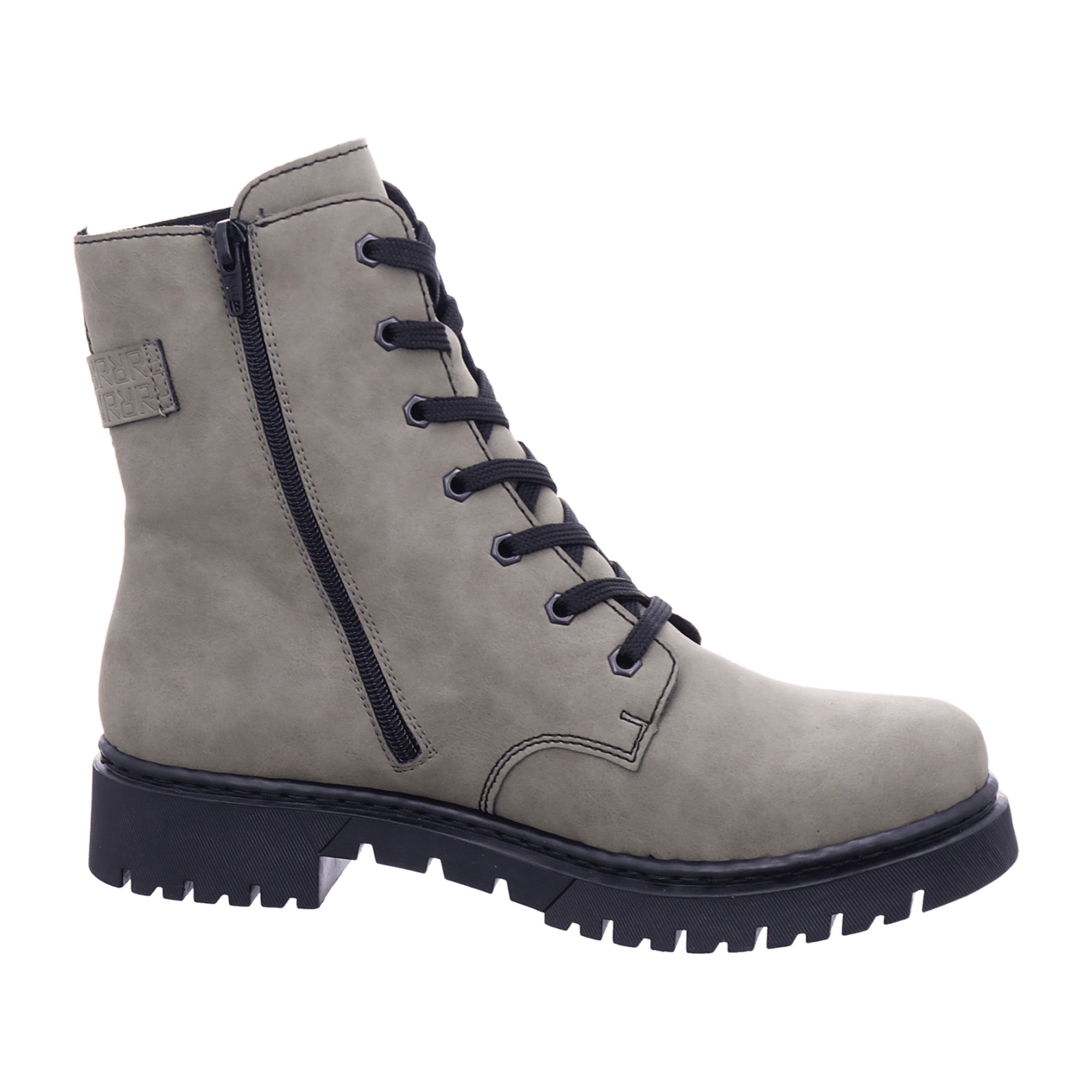 Rieker Green Women's Ankle Boots with Block Heel and Removable Insole