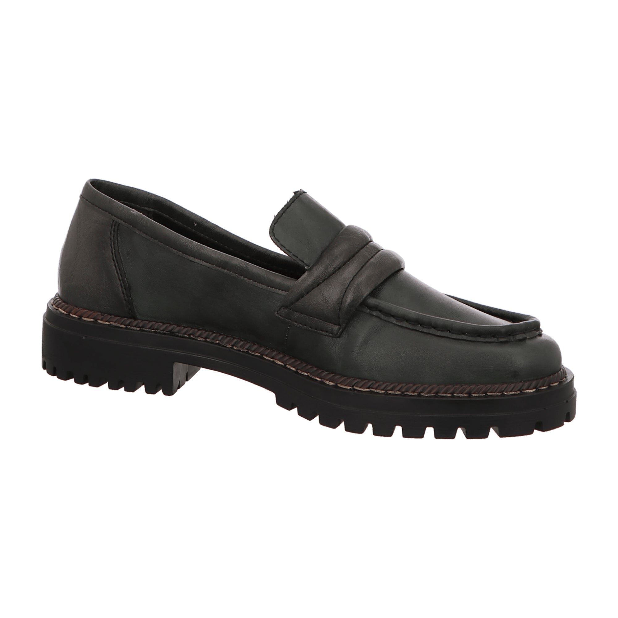 Rieker 52050 Green Women's Slip-On Shoes Leather Upper Removable Insole