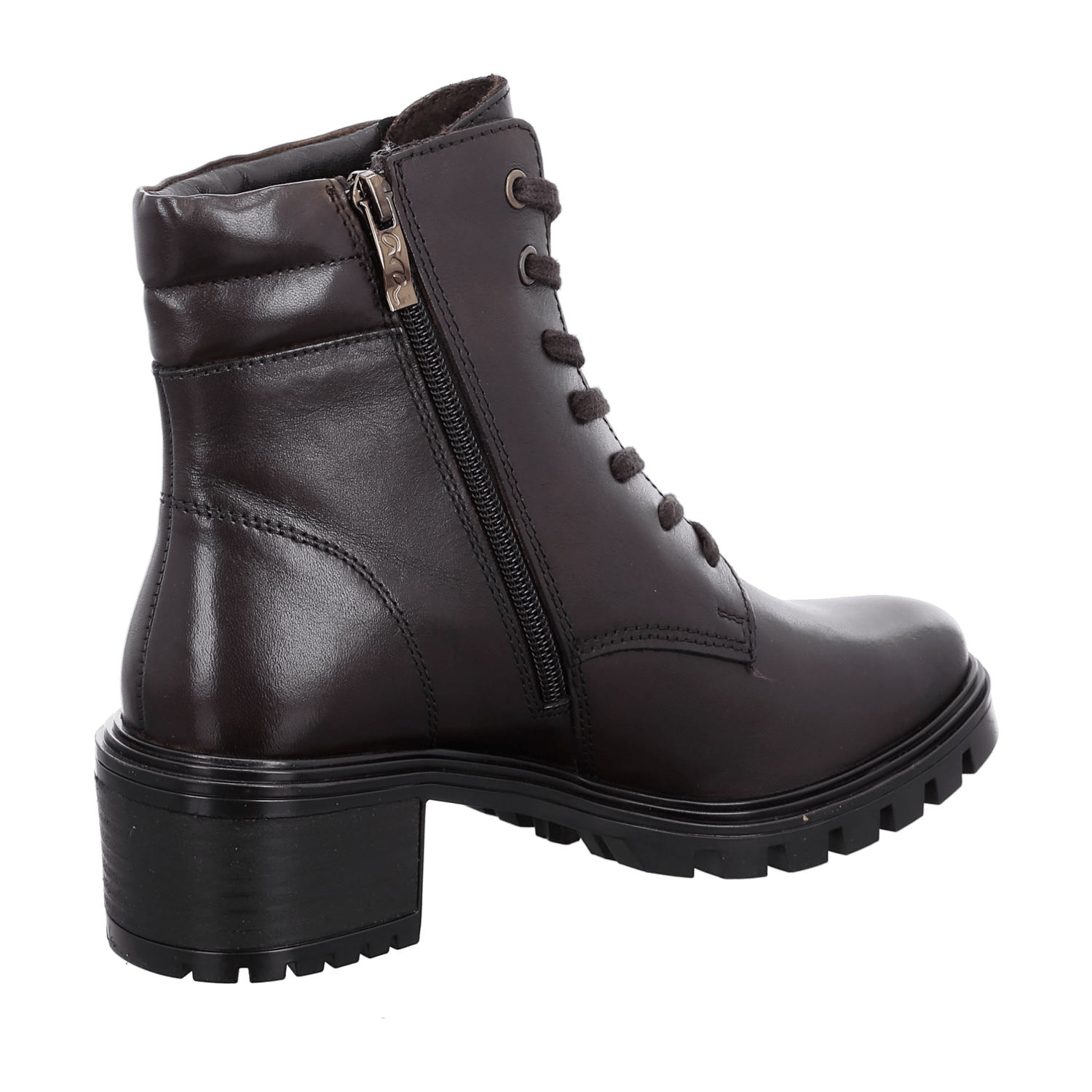 ARA DENVER ST Women's Ankle Boots in Brown Smooth Leather with Zipper and Round Toe