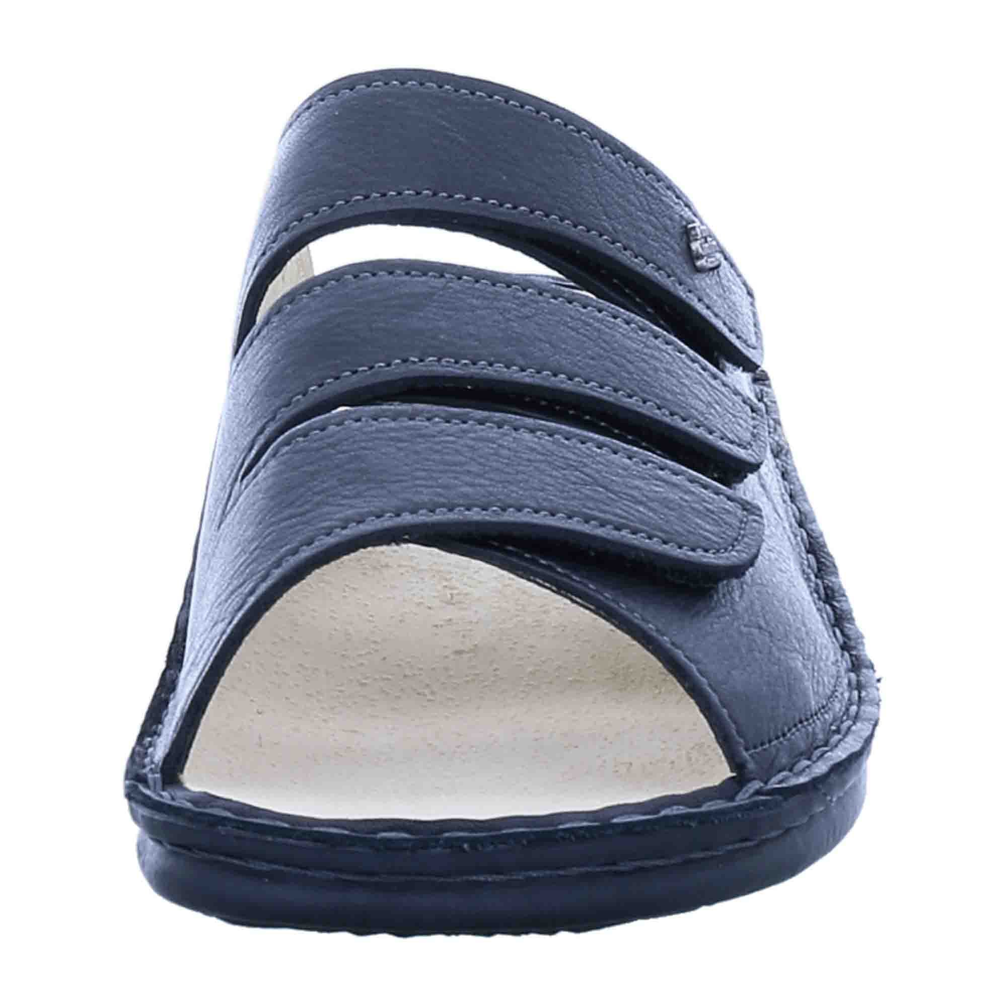 Finn Comfort Korfu Men's Sandals - Comfortable Leather Slides in Black with Adjustable Straps