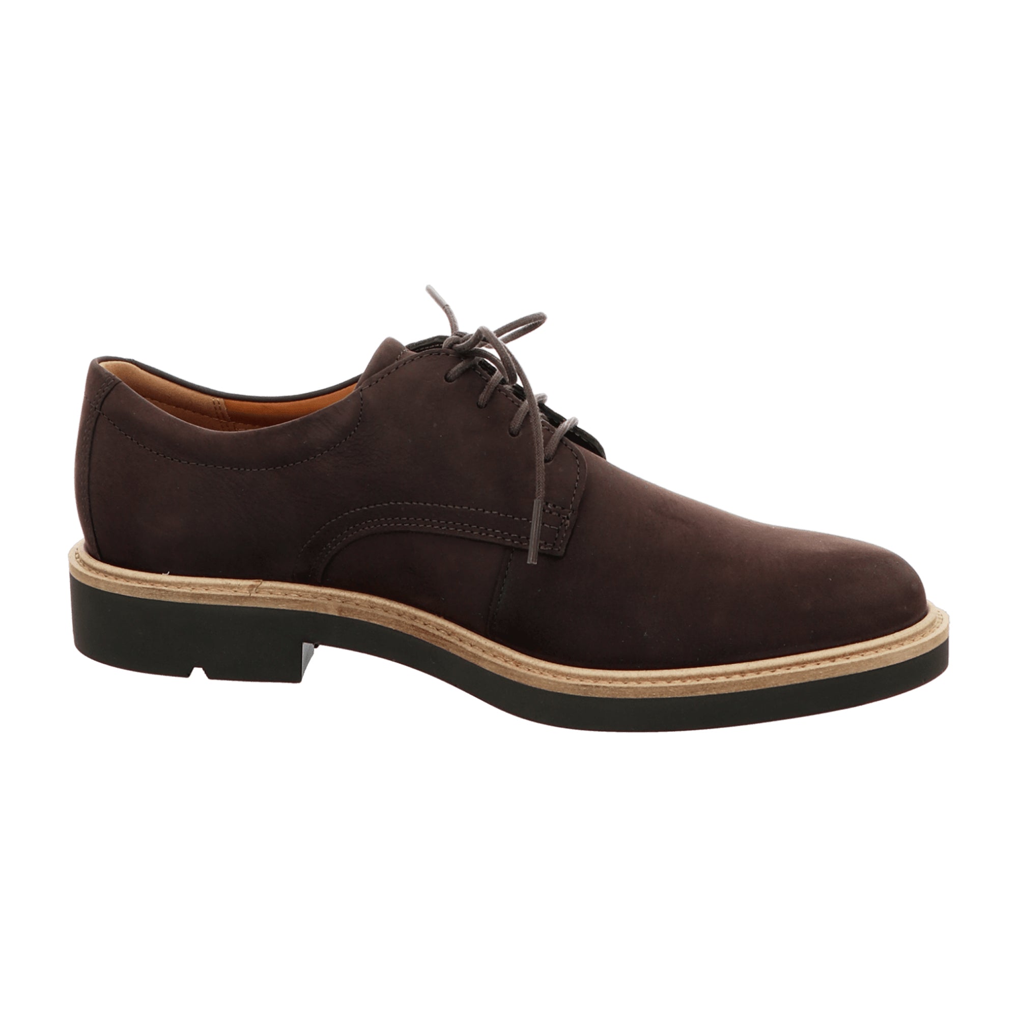Ecco Metropole London Men's Nubuck Leather Shoes - Brown Lace-Up Style 525604