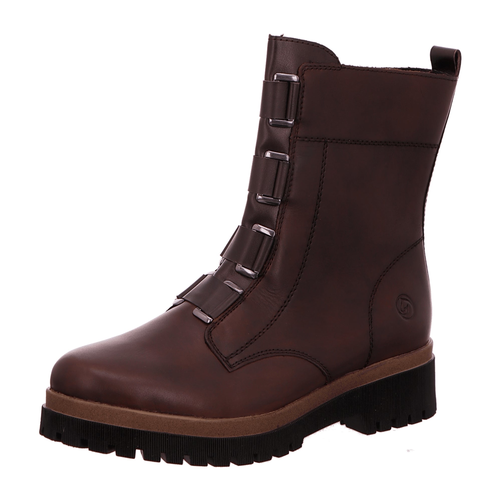 Remonte Brown Leather Ankle Boots for Women with Strap