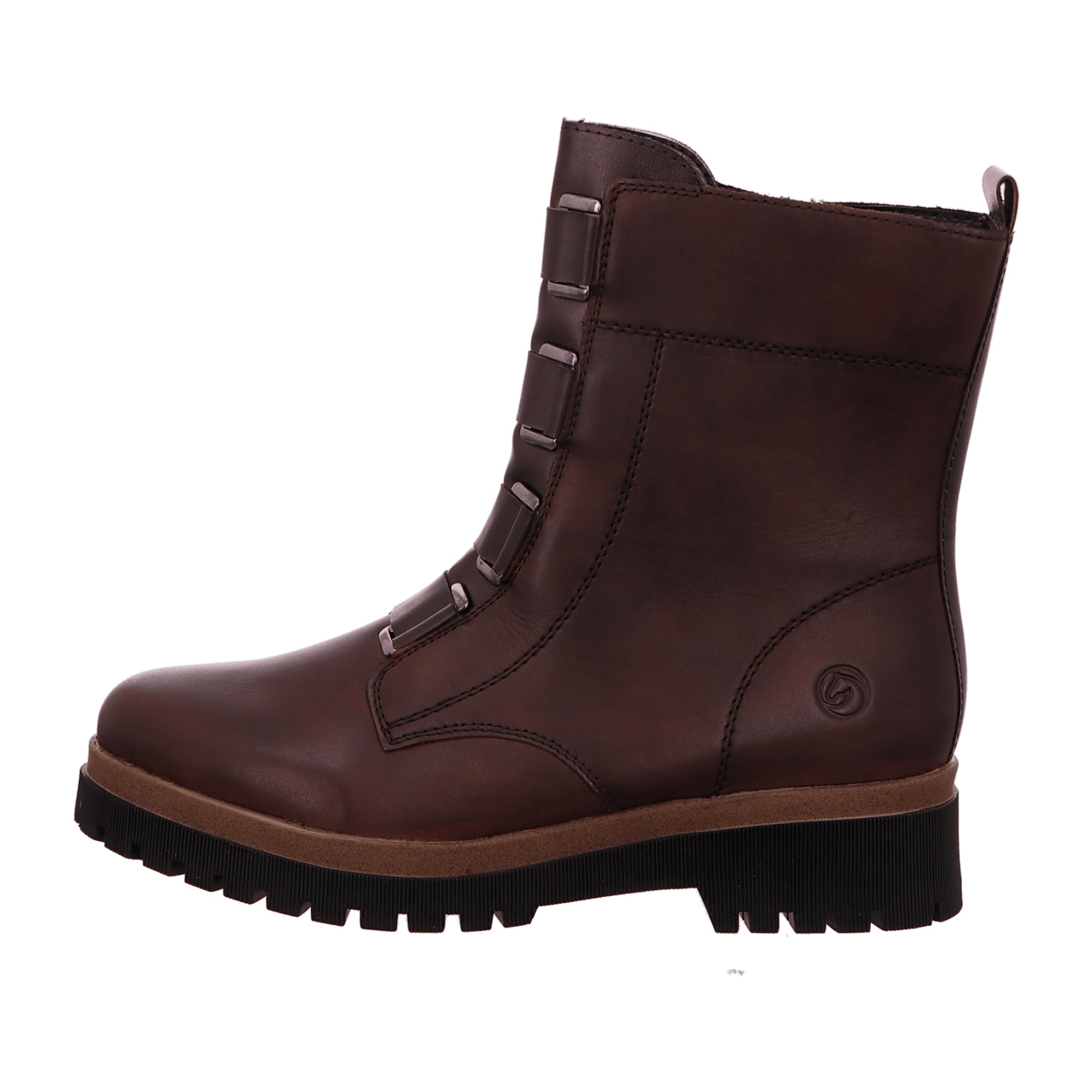 Remonte Brown Leather Ankle Boots for Women with Strap