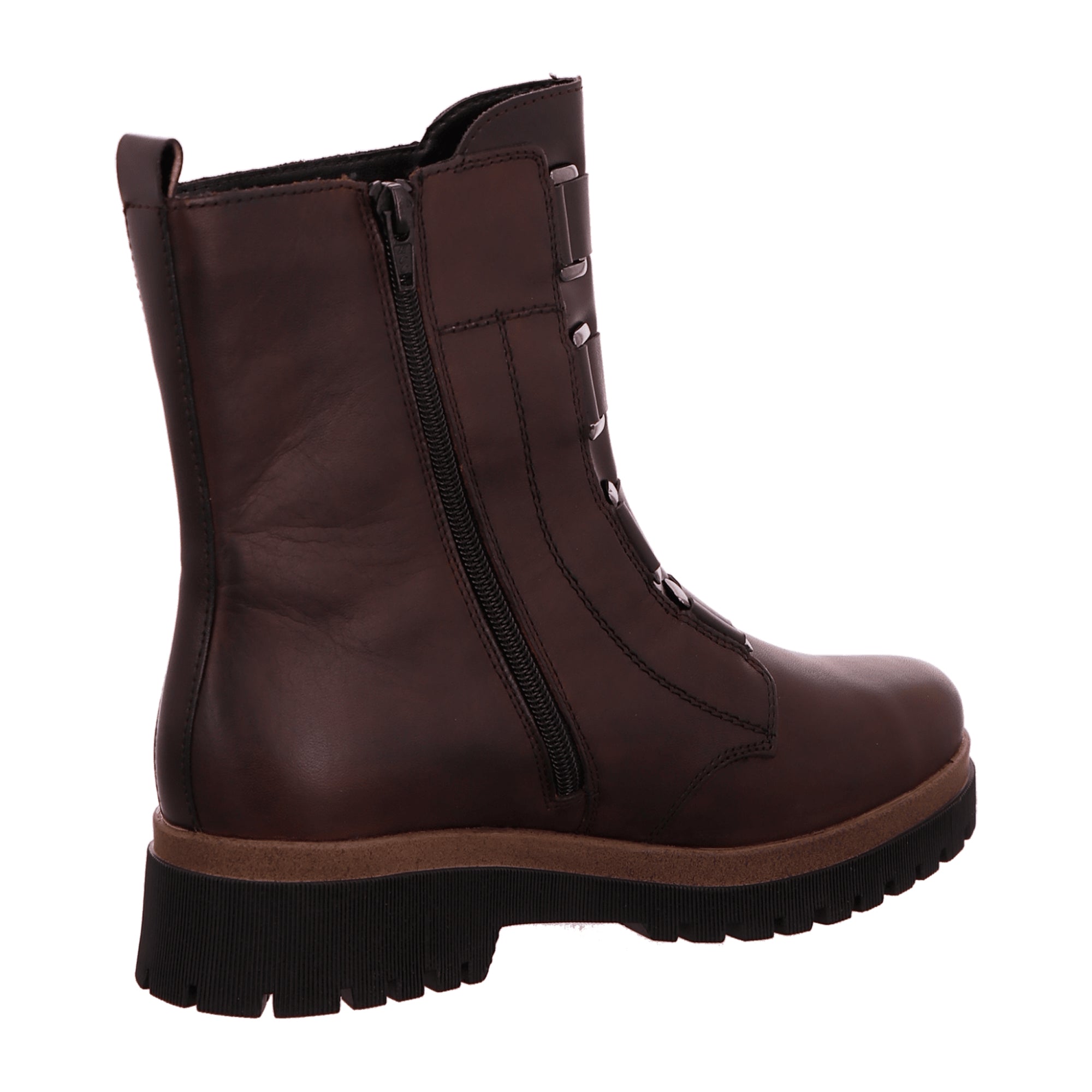 Remonte Brown Leather Ankle Boots for Women with Strap