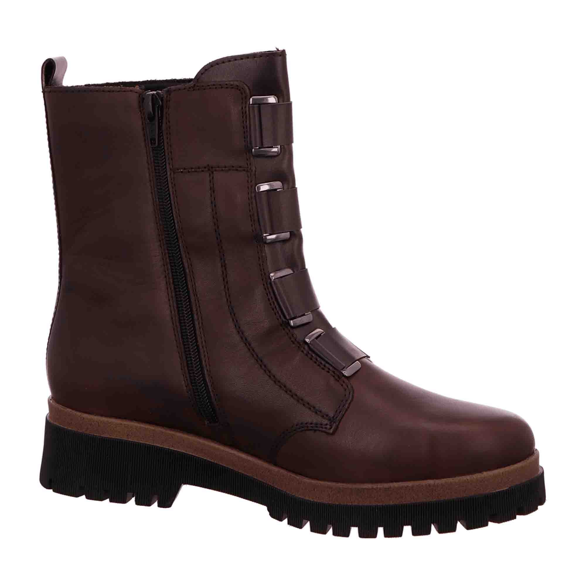 Remonte Brown Leather Ankle Boots for Women with Strap