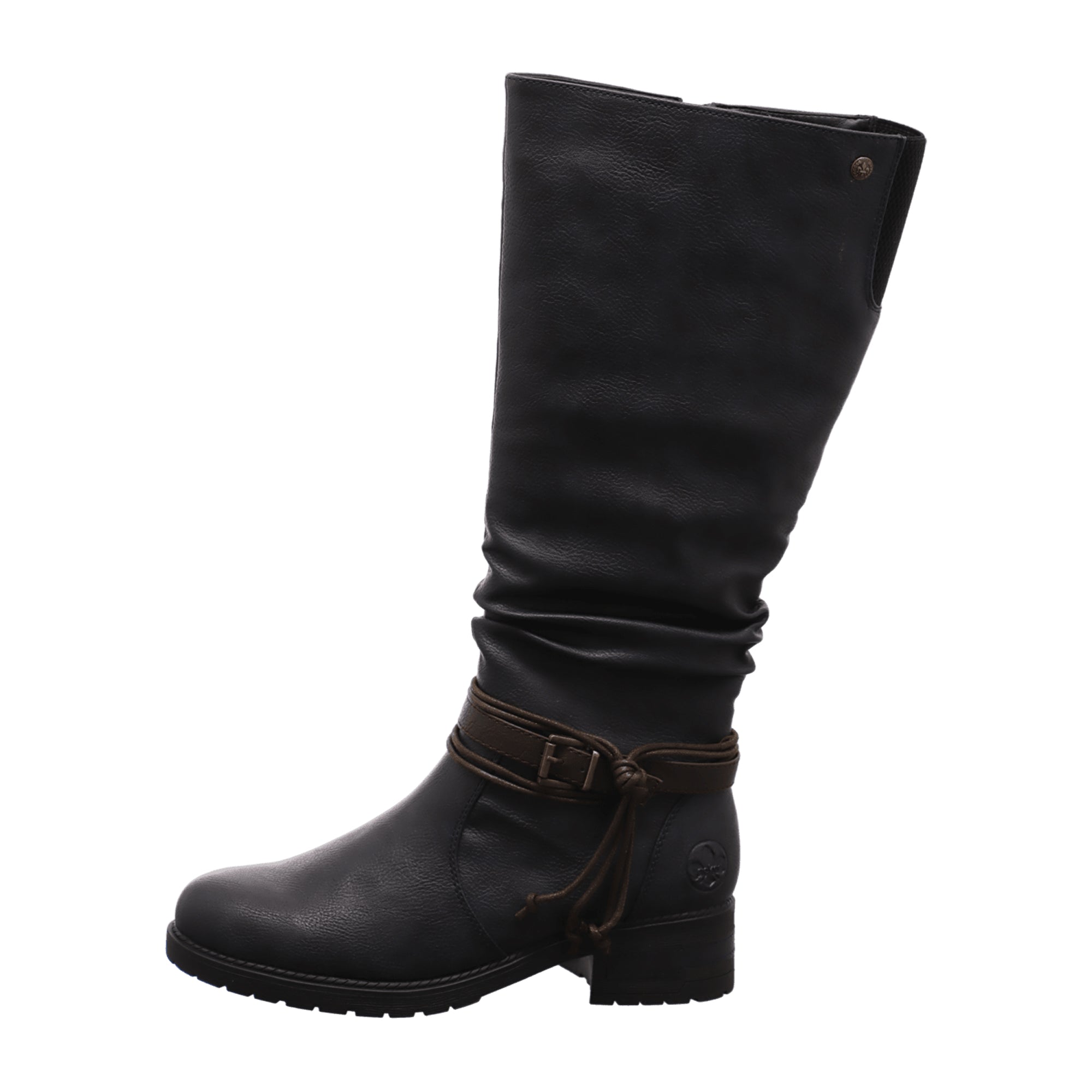 Rieker HWK Women's Black Boots Synthetic Leather Textile Lining Winter