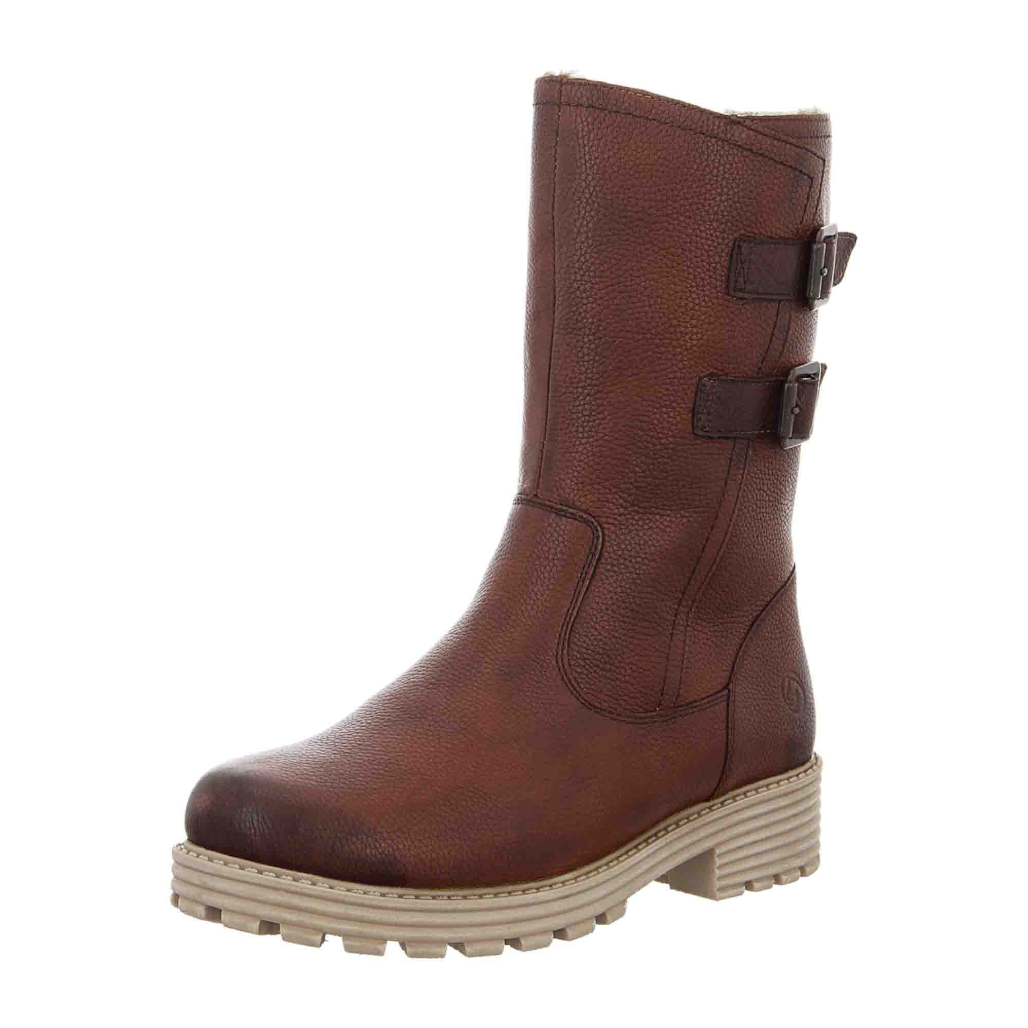 Remonte Brown Leather Women's Boots with Zipper for Fall and Winter