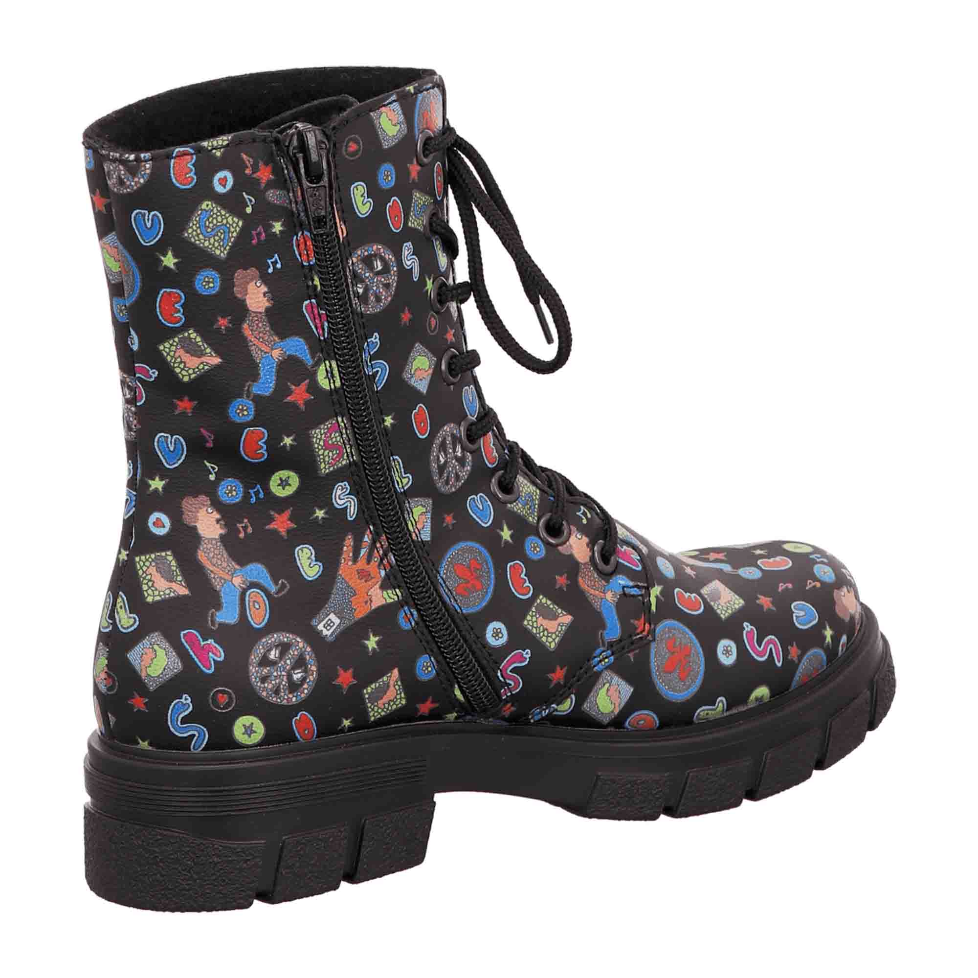 Rieker HWK Black Women's Boots with Lace-Up Closure for Fall/Winter