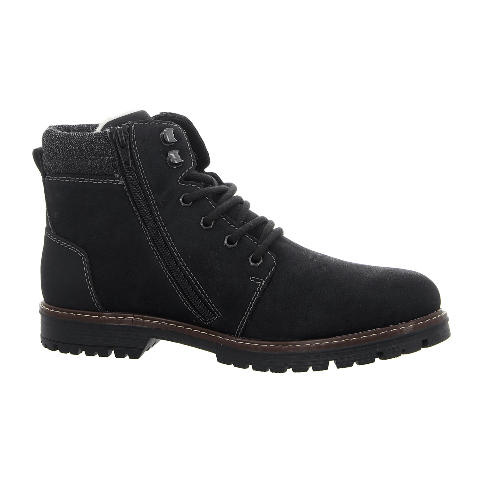 Rieker HWK Men's Black Boots with Lace-Up Closure for Fall and Winter - Bartel-Shop