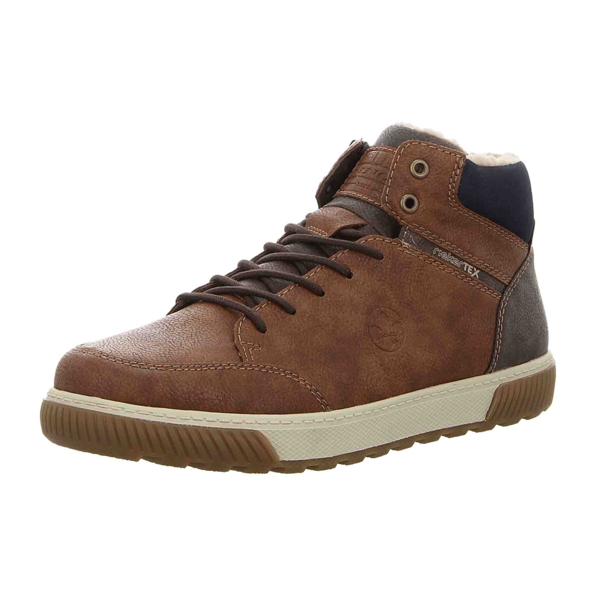 Rieker HWK Brown Men's Boots with Laces for Fall/Winter