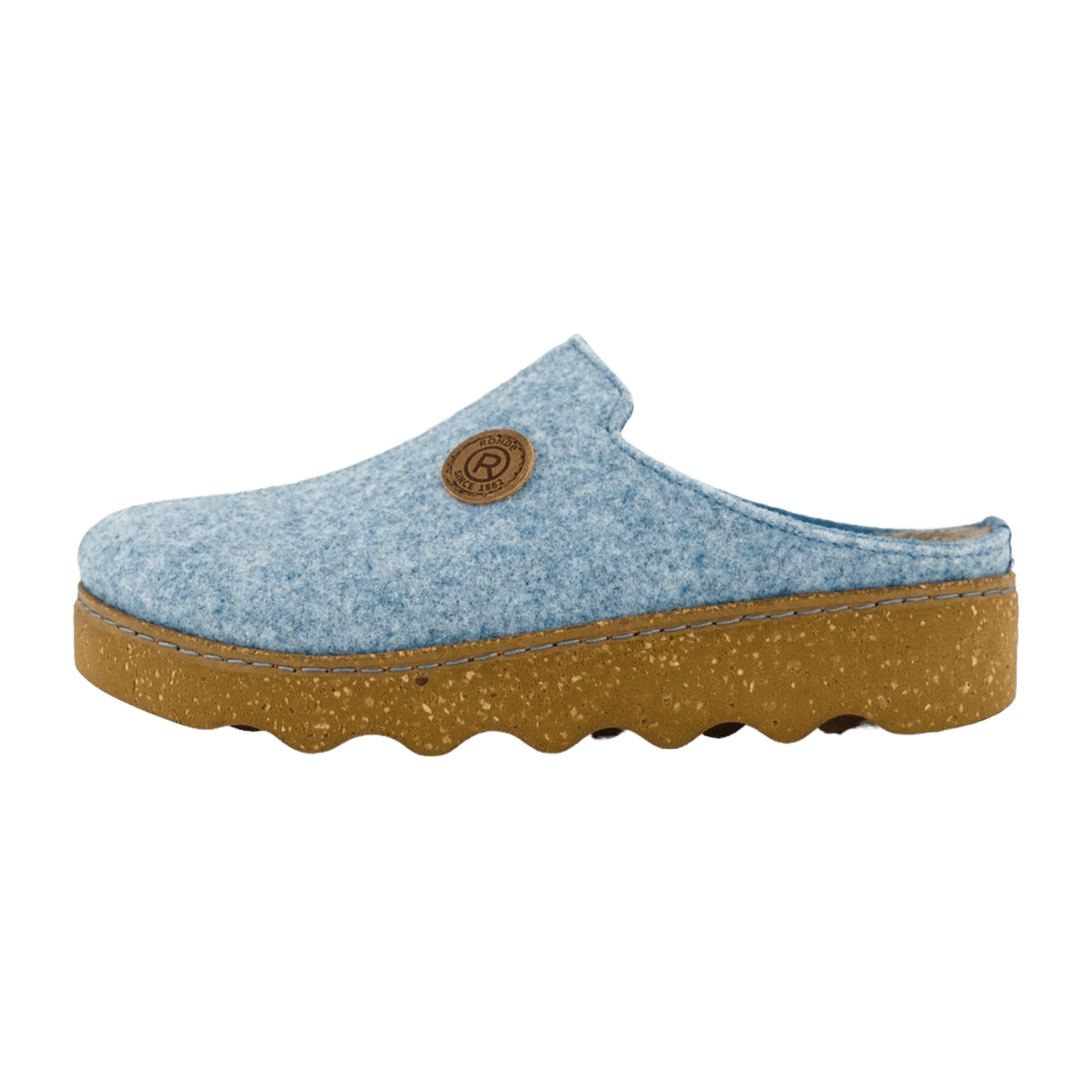 Rohde Foggia Women's Blue Slippers Comfortable Textile Slip-On Shoes