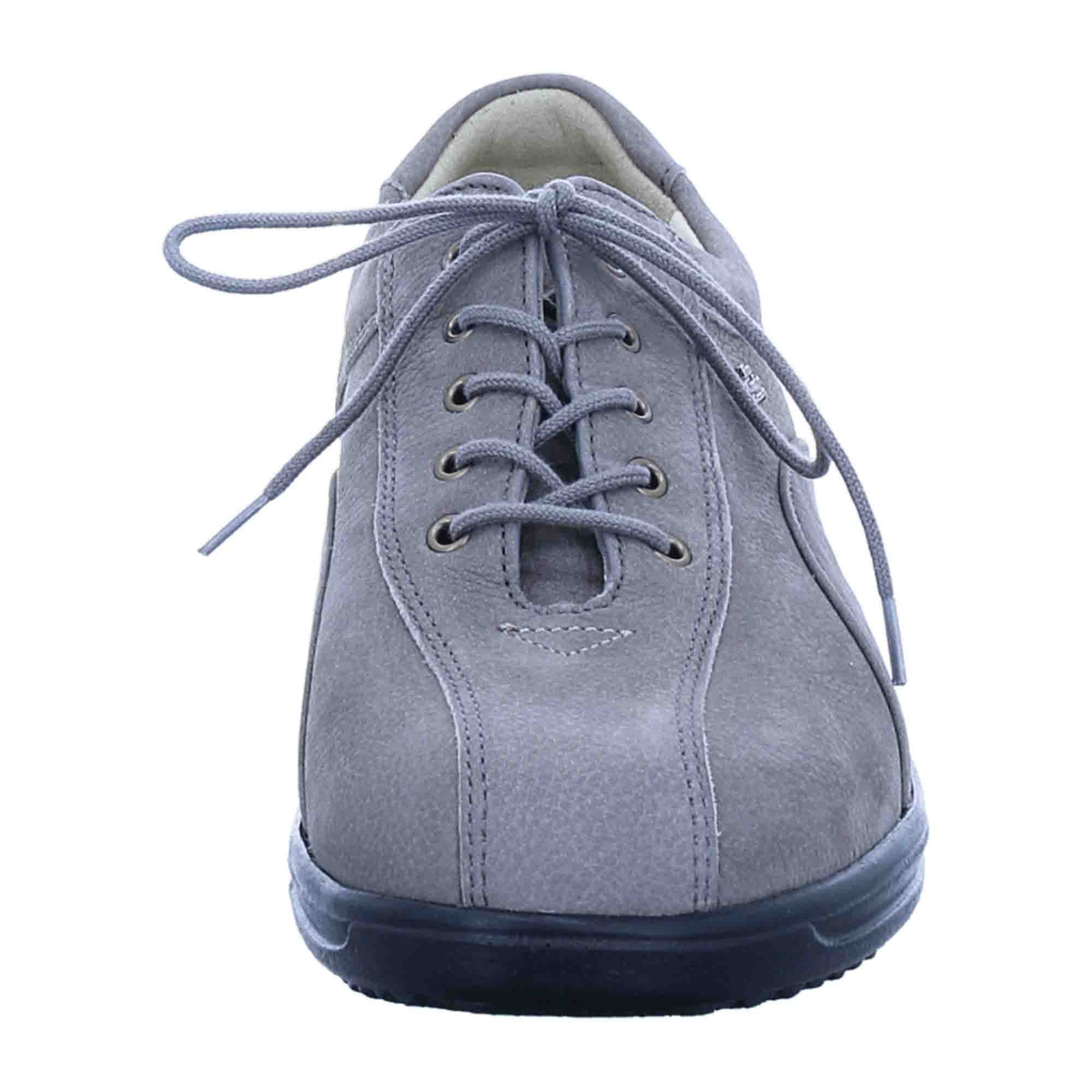 Finn Comfort Oviedo Grey Women's Lace-Up Shoes - Comfortable Leather Footwear with Removable Insole, Grey