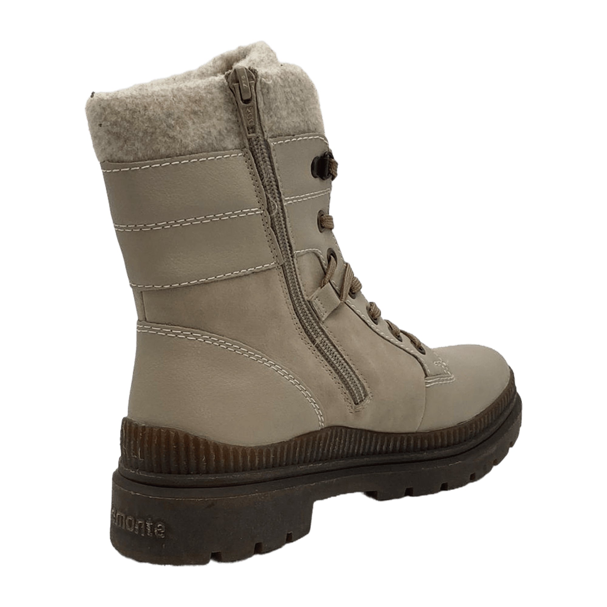 Remonte Beige Women's Boots with Removable Insole and Block Heel