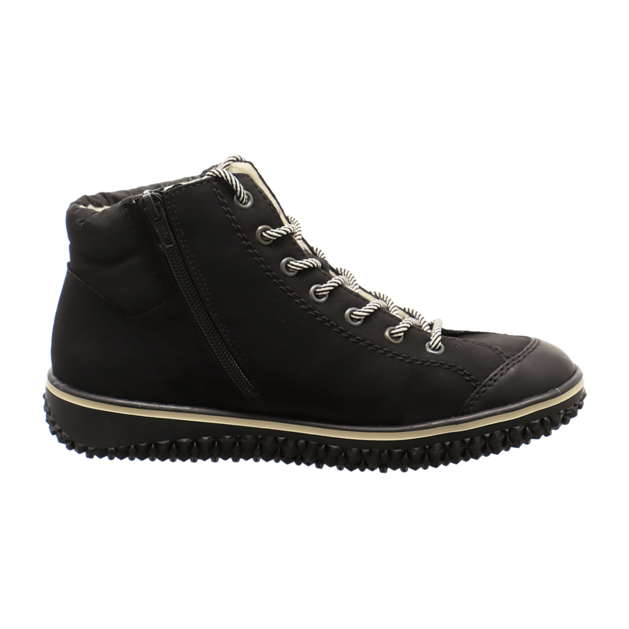 Rieker Black Women's Lace-Up Shoes with Warm Lining and TEX-Membrane Protection