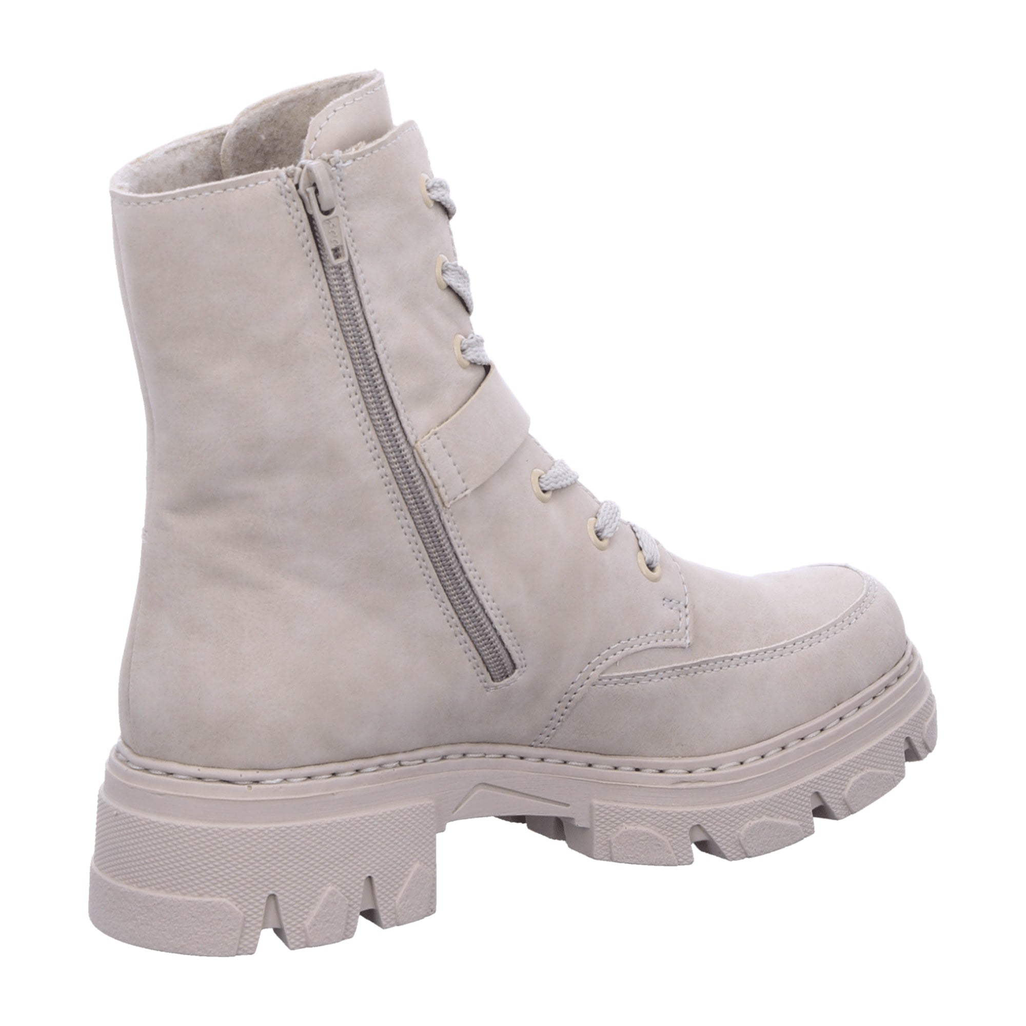 Rieker HWK Beige Women's Boots for Fall Winter with 5 cm Heel