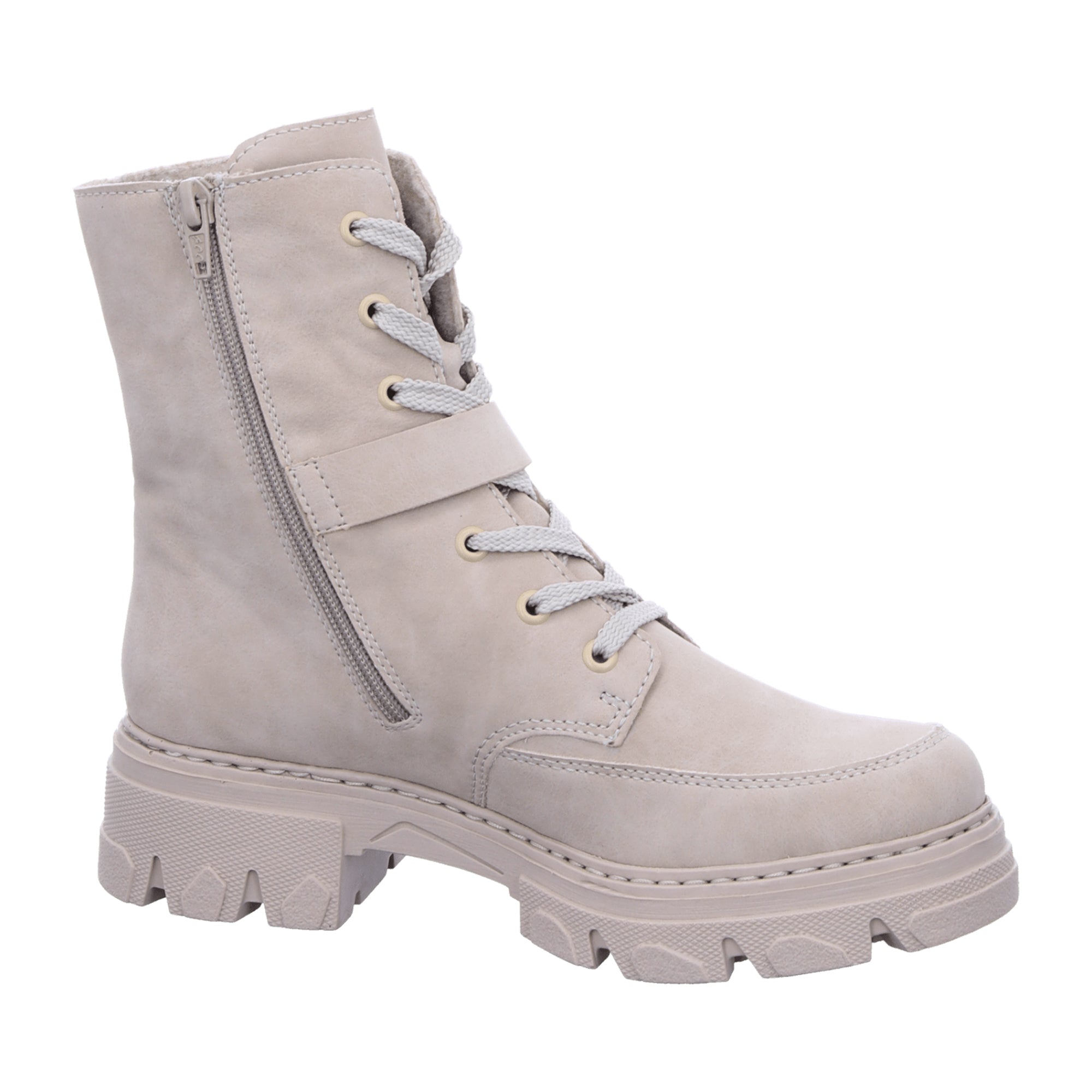 Rieker HWK Beige Women's Boots for Fall Winter with 5 cm Heel