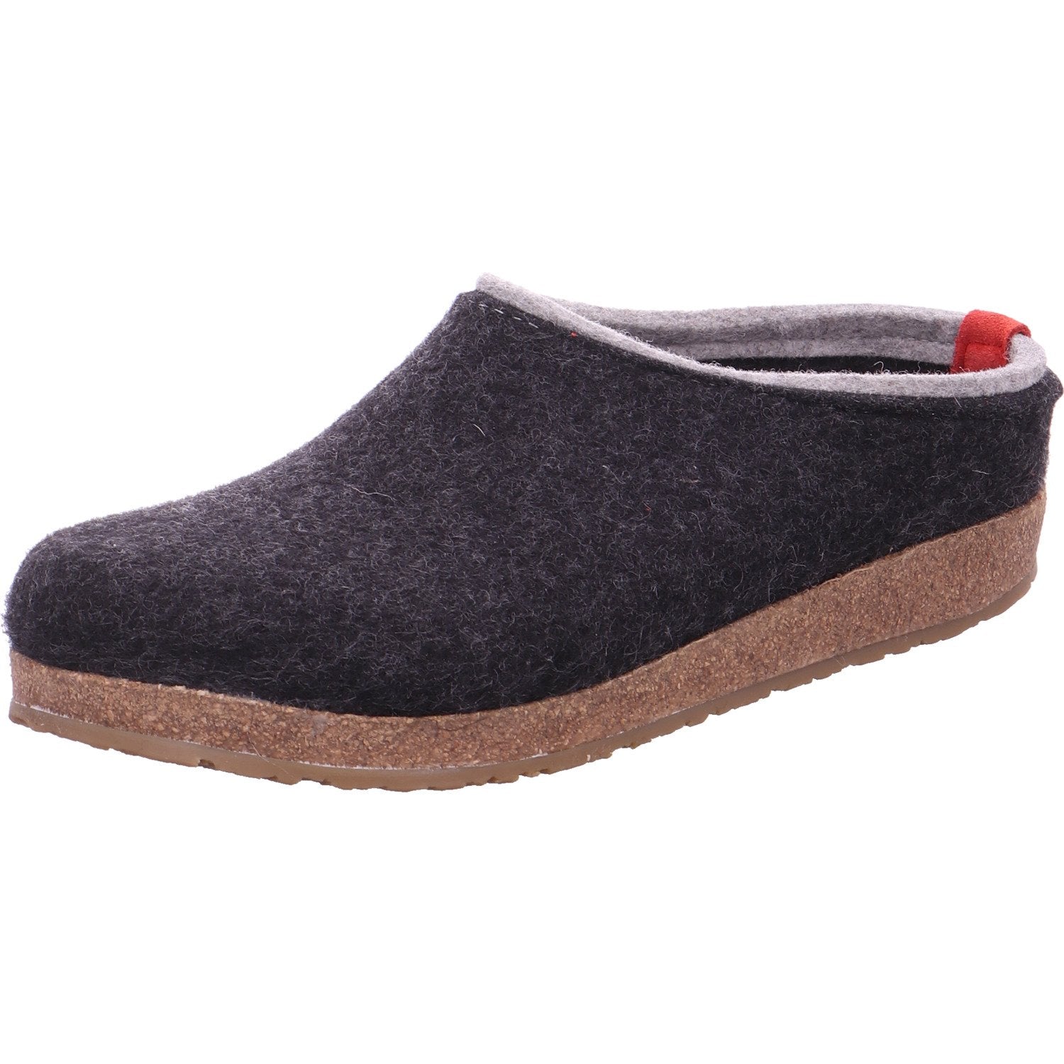 Haflinger Grizzly Slippers Clogs Mules Wool Felt Scuffs Slip On House Shoes Grey - Bartel-Shop